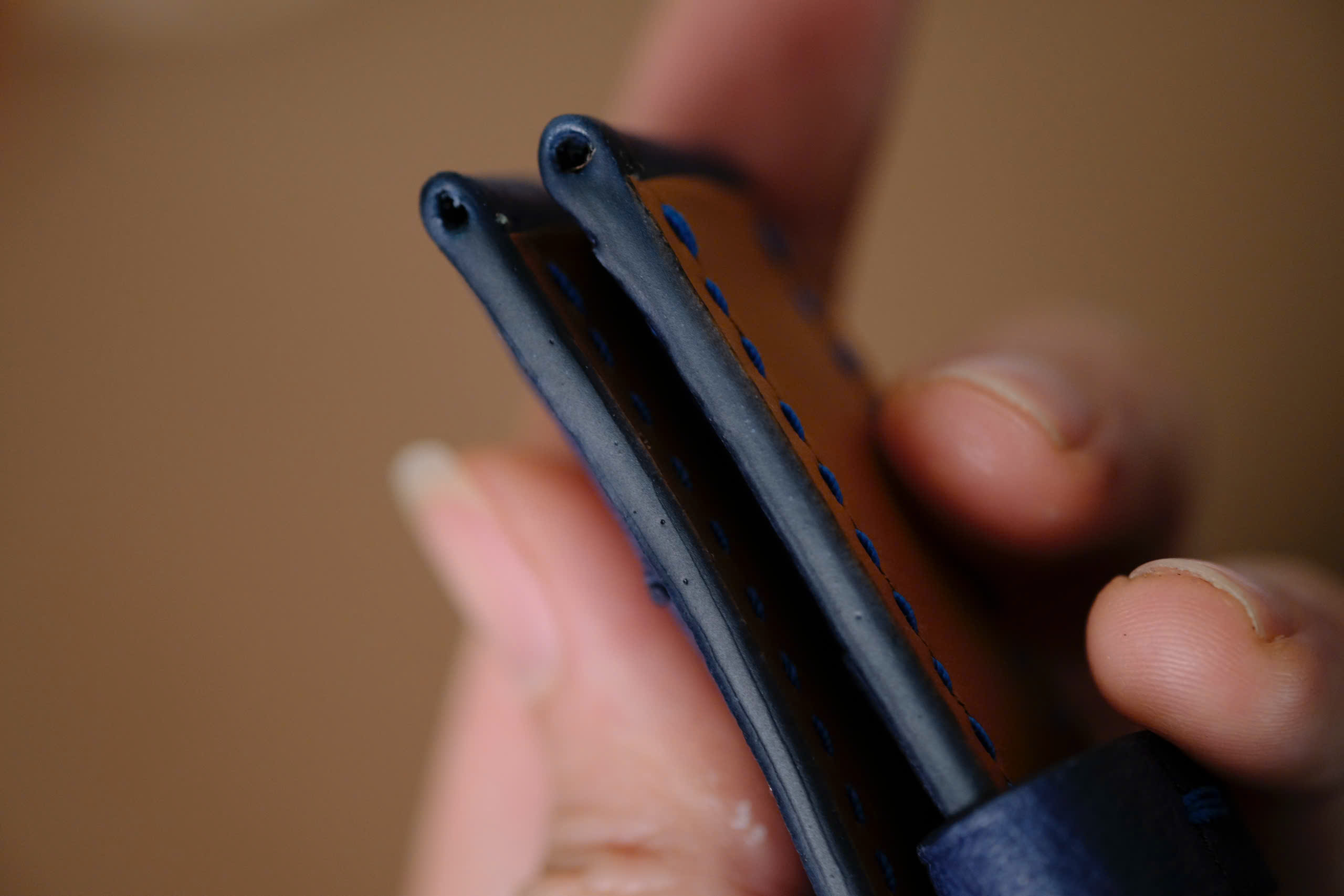 Handmade blue Ostrich strap for Panerai size 24 (or any size) - Image 2