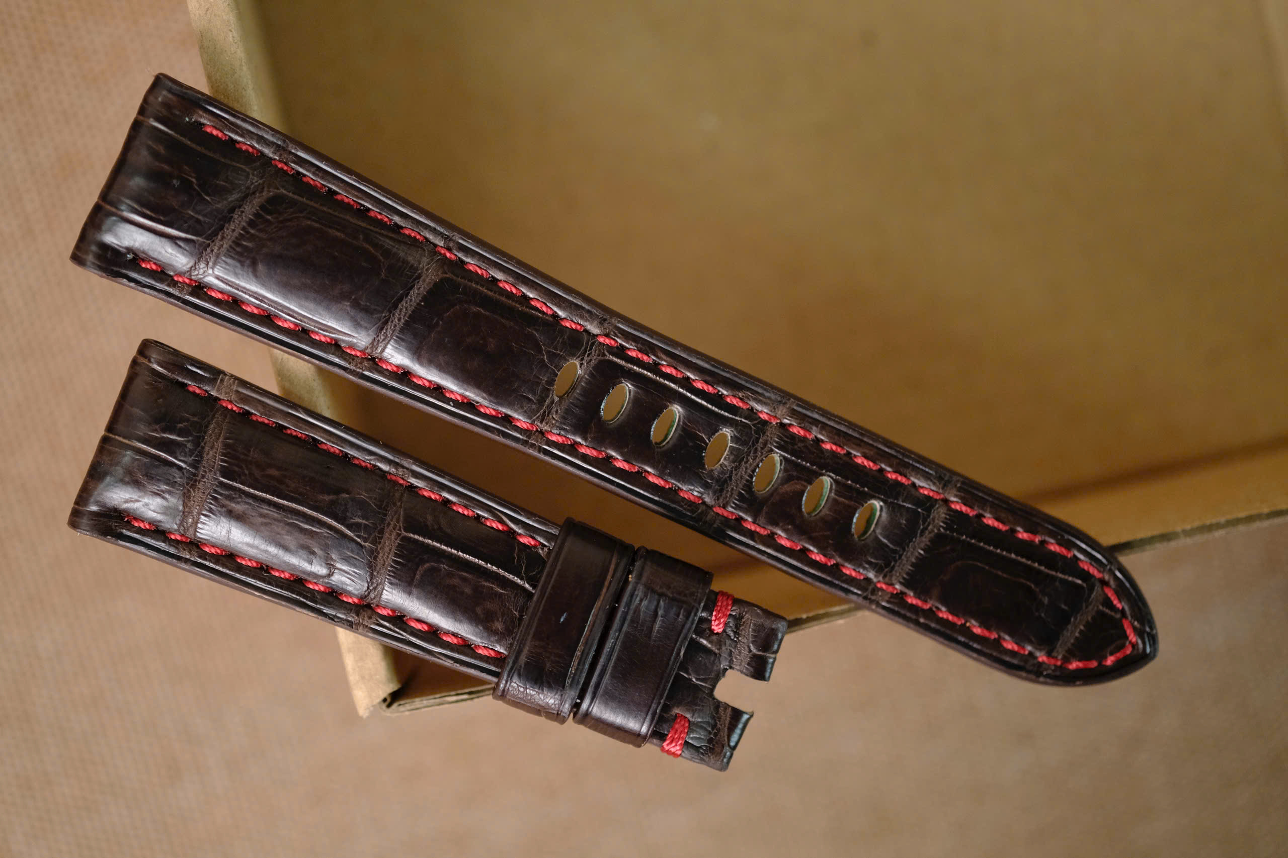 Handmade dark brown Crocodiles strap for Panerai - Image 2