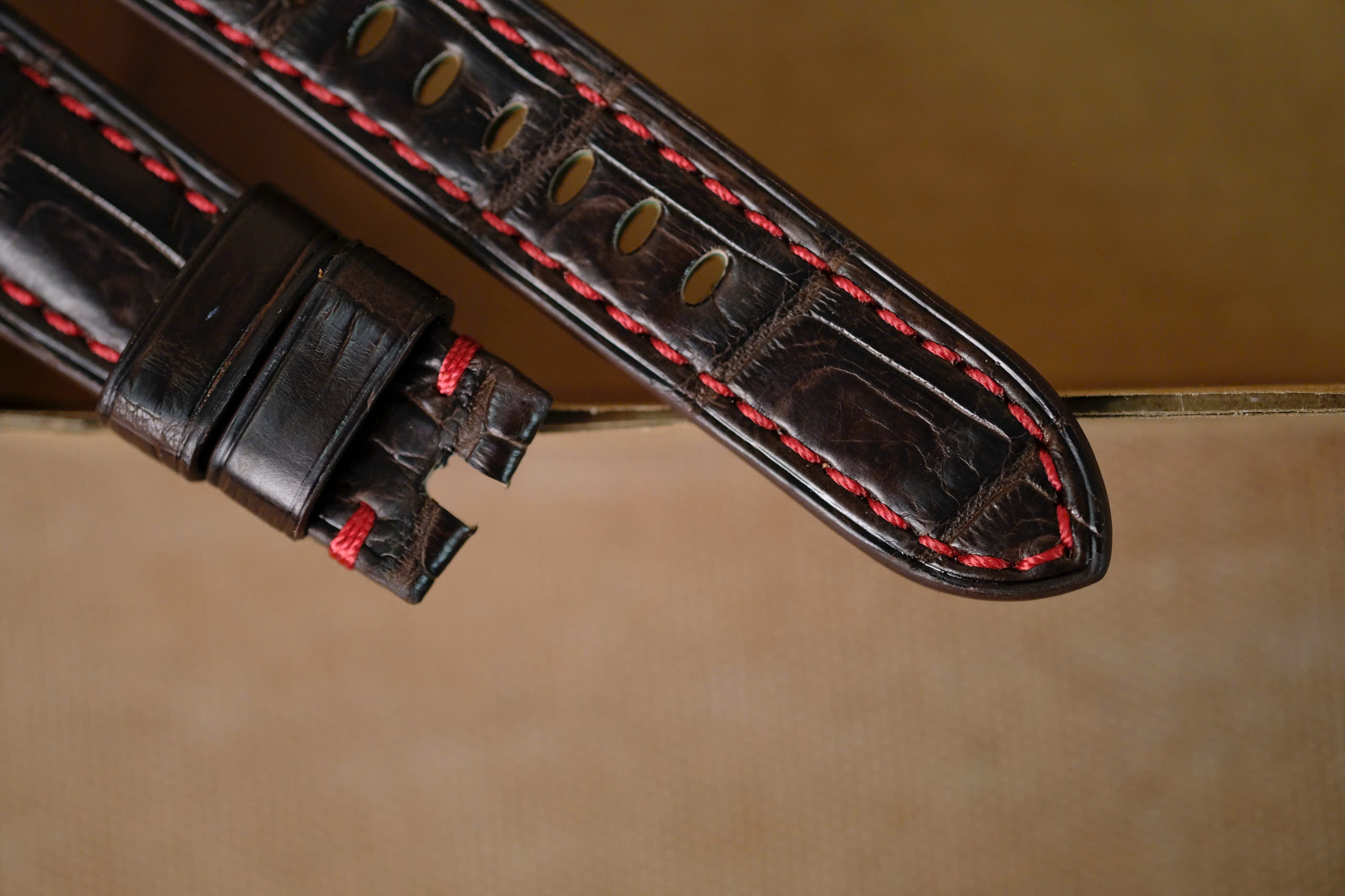 Handmade dark brown Crocodiles strap for Panerai - Image 5