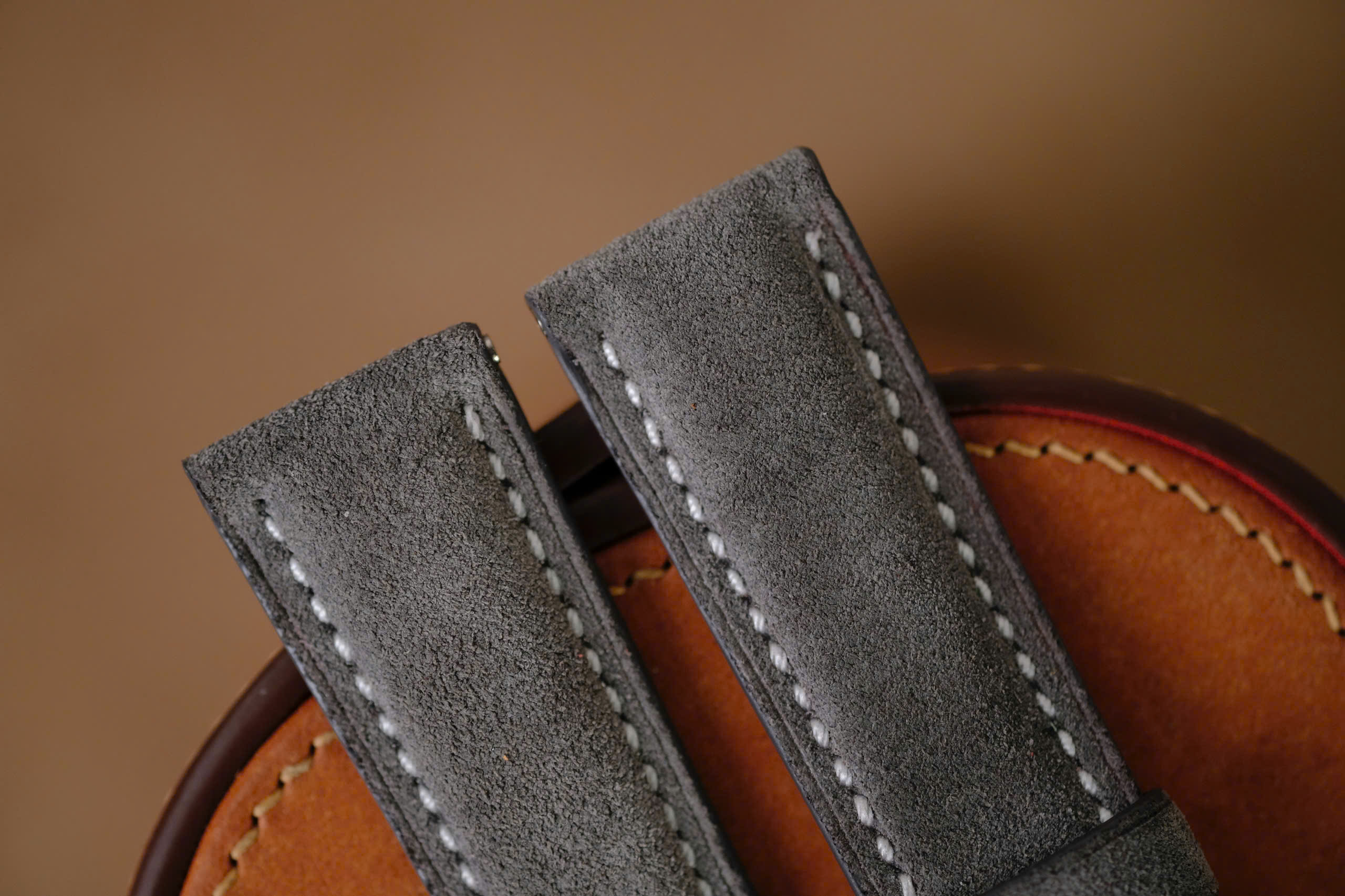 Handmade gray suede strap for Panerai - Image 3