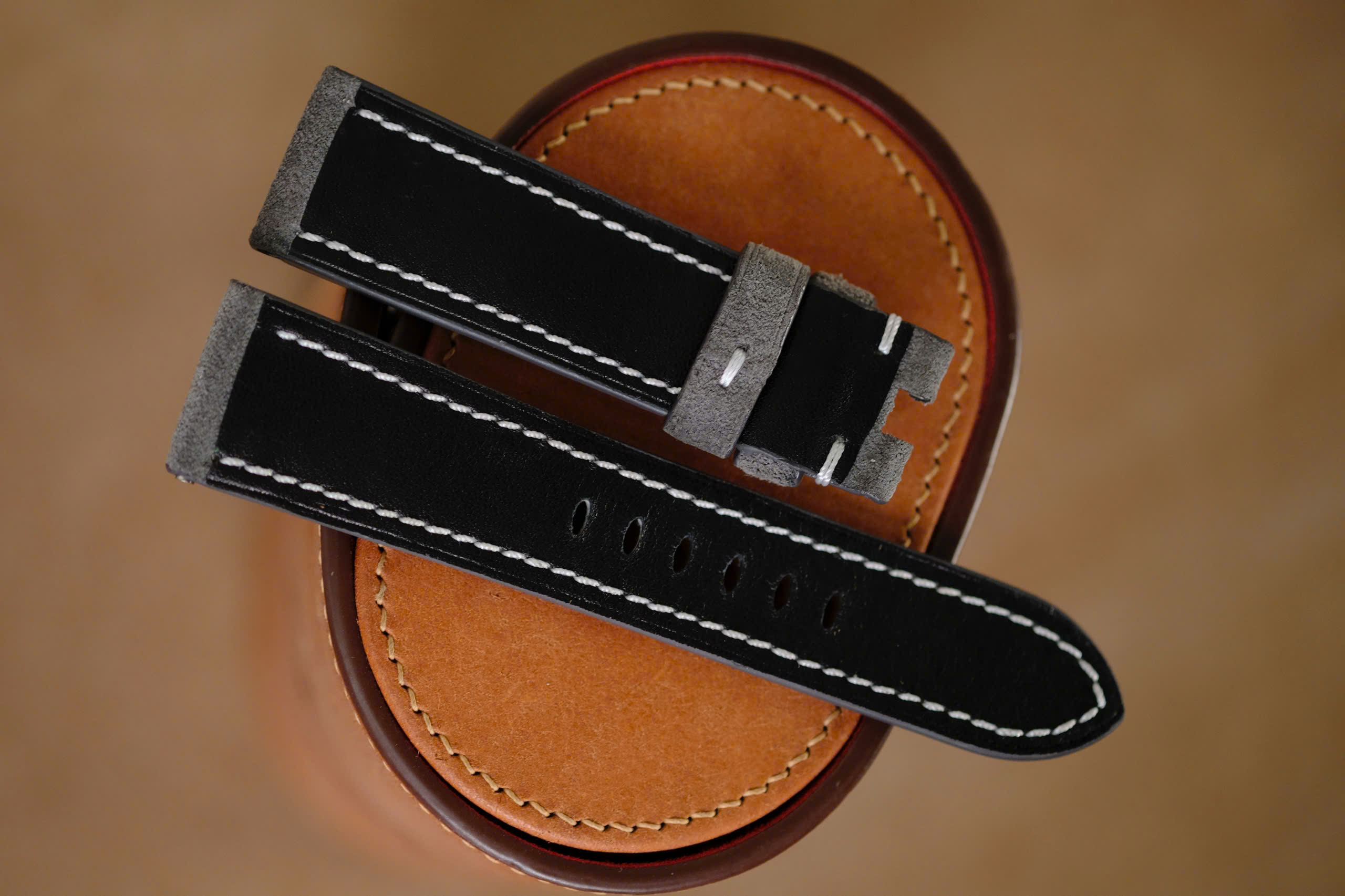 Handmade gray suede strap for Panerai - Image 6