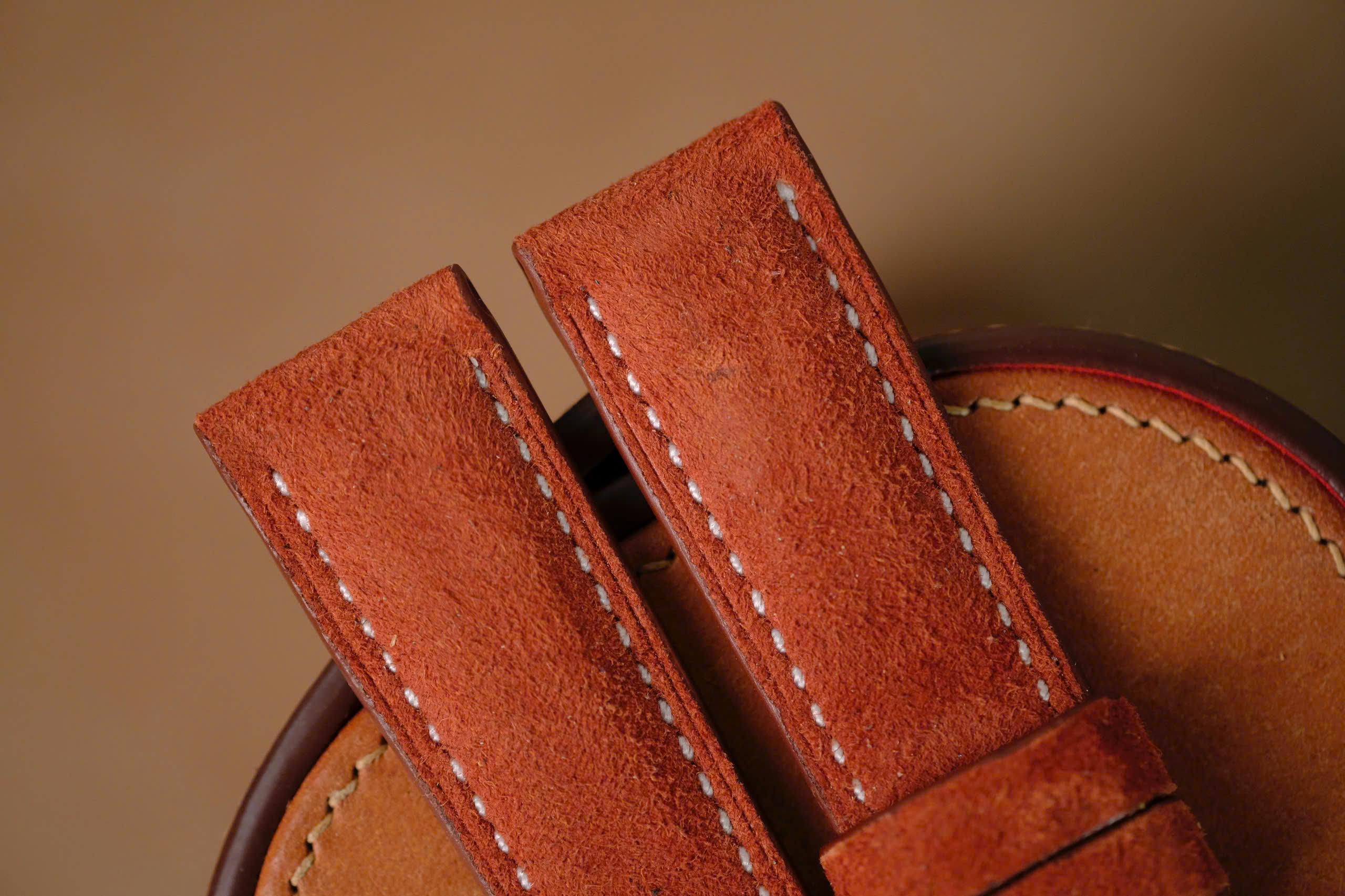 Handmade light brown suede strap for Panerai - Image 3