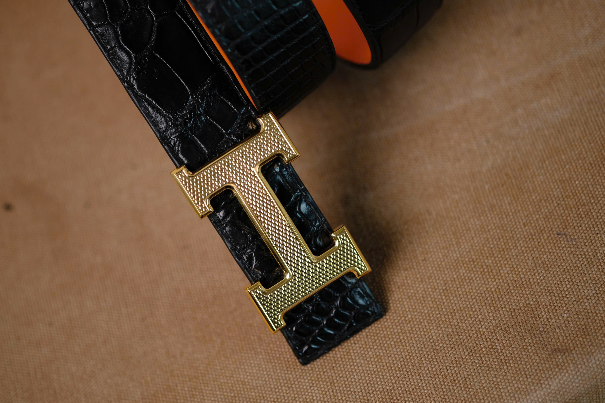 Handmade black Crocodiles leather Man Belt - Image 3
