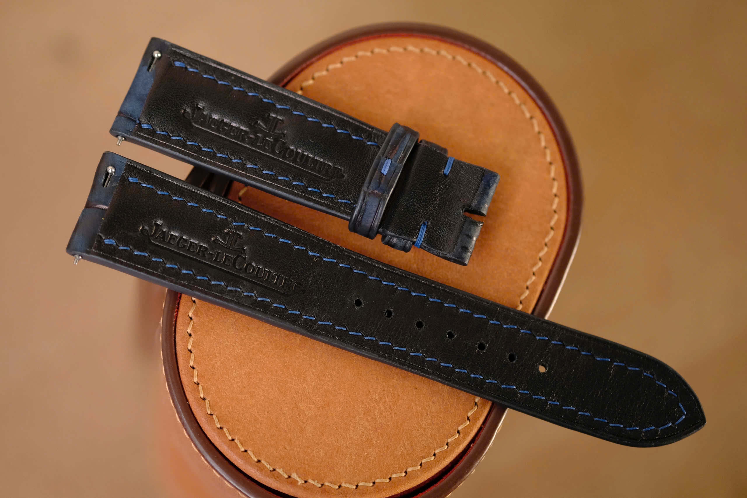 Handmade navy blue Nubuck strap for JLC Jaeger Lecoultre - Image 7