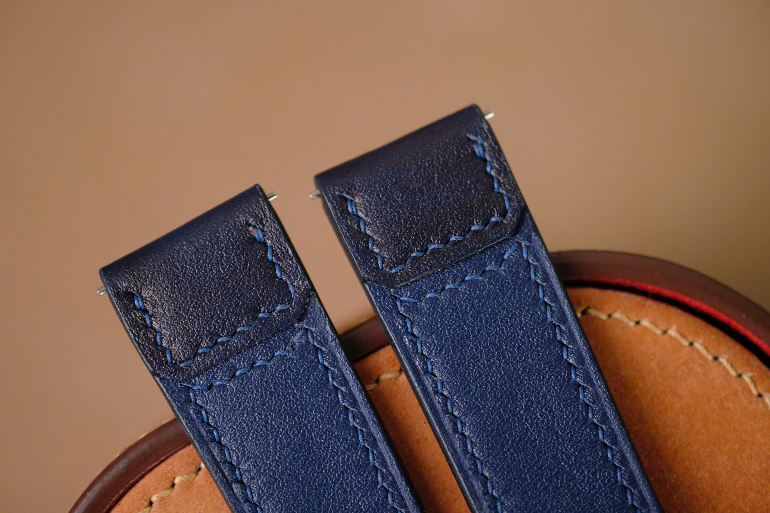 Handmade blue Buttero strap for JLC Jaeger Lecoultre - Image 3
