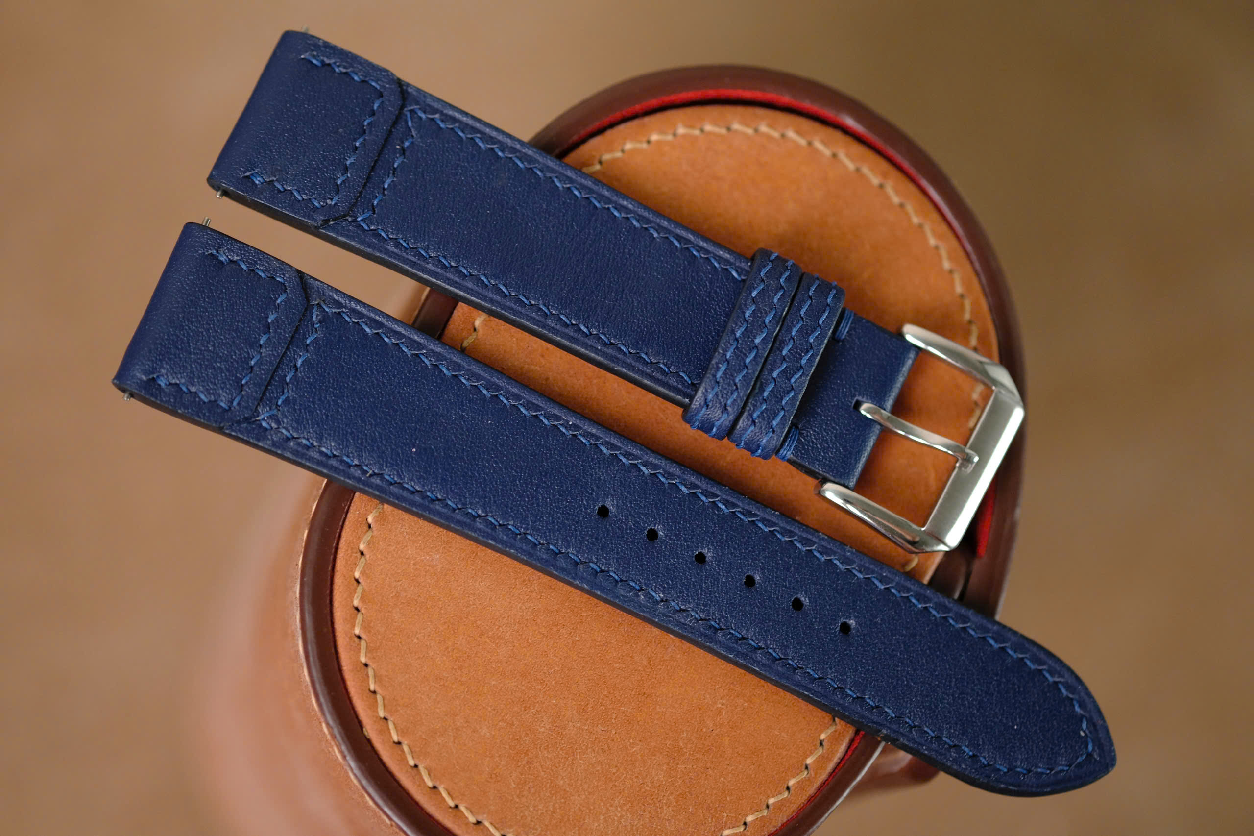 Handmade deny blue Buttero strap for JLC Jaeger Lecoultre - Image 2