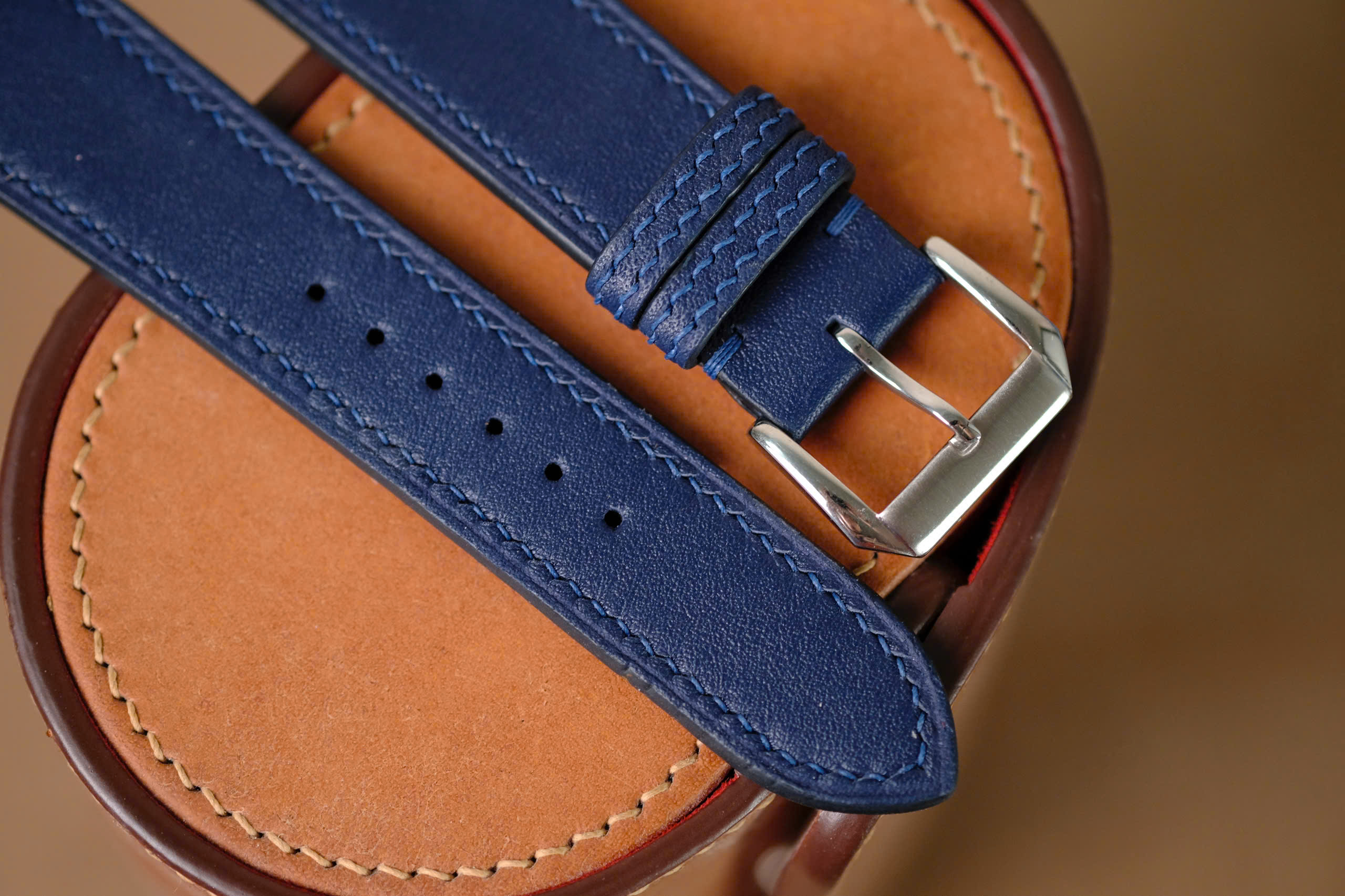 Handmade deny blue Buttero strap for JLC Jaeger Lecoultre - Image 4
