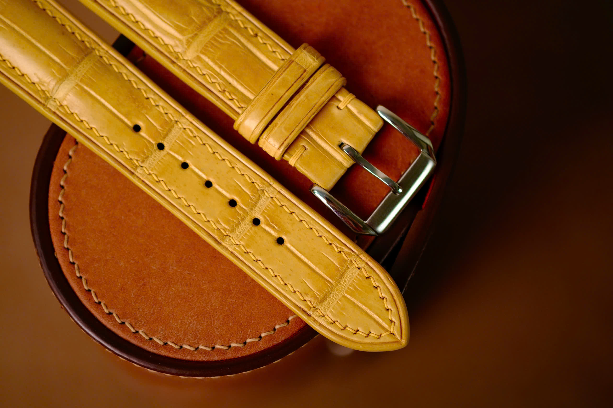 Handmade yellow strap for H Moser Cir - Image 4
