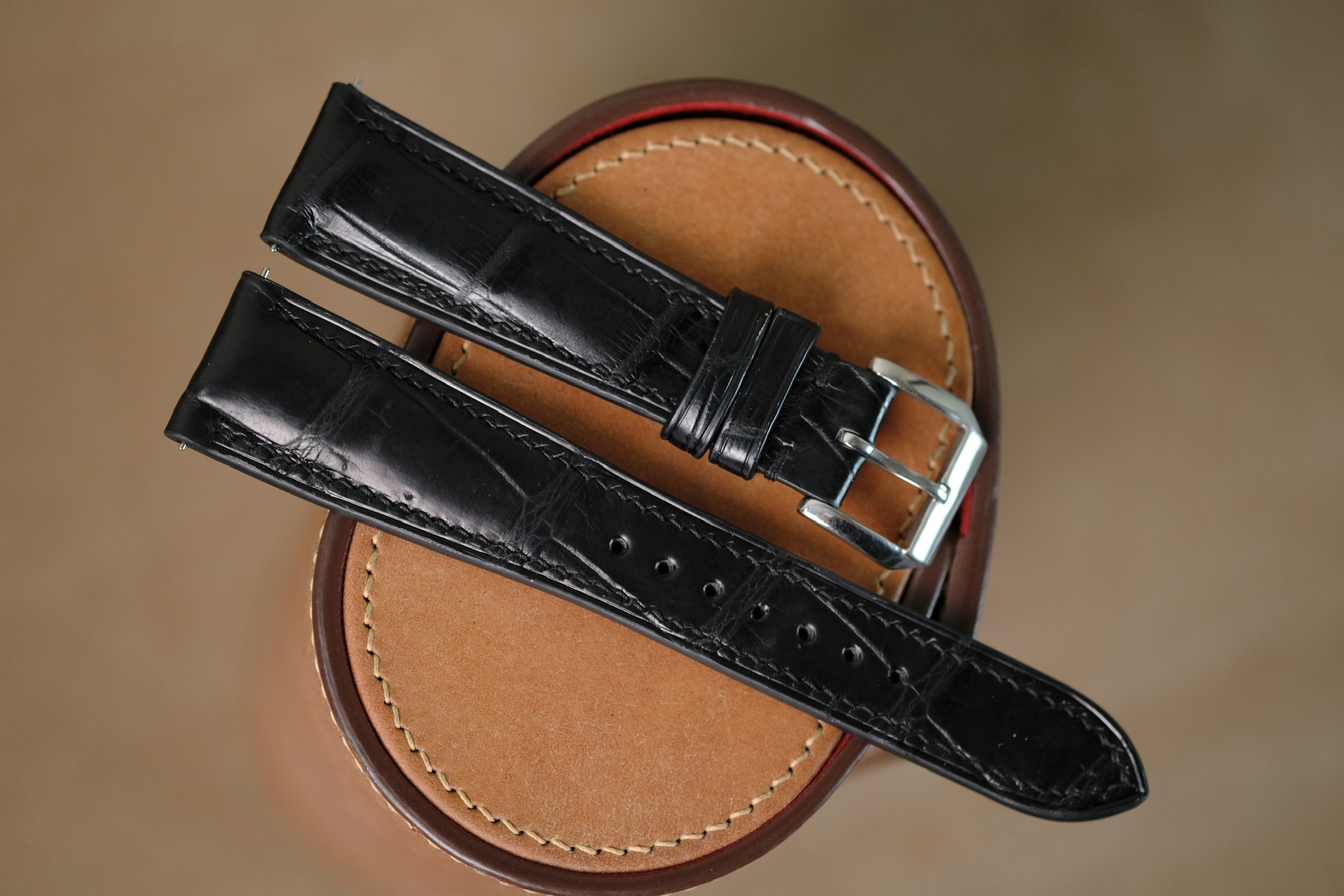 Handmade black strap for Patek Philippe