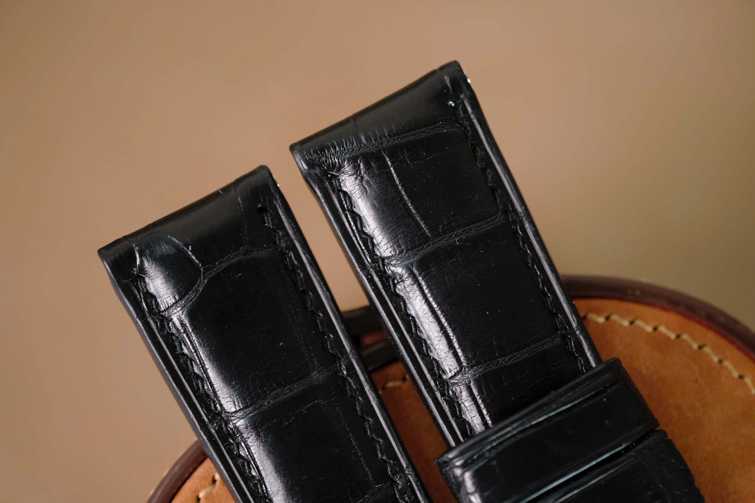 Handmade Black Crocodiles strap for Panerai - Image 3
