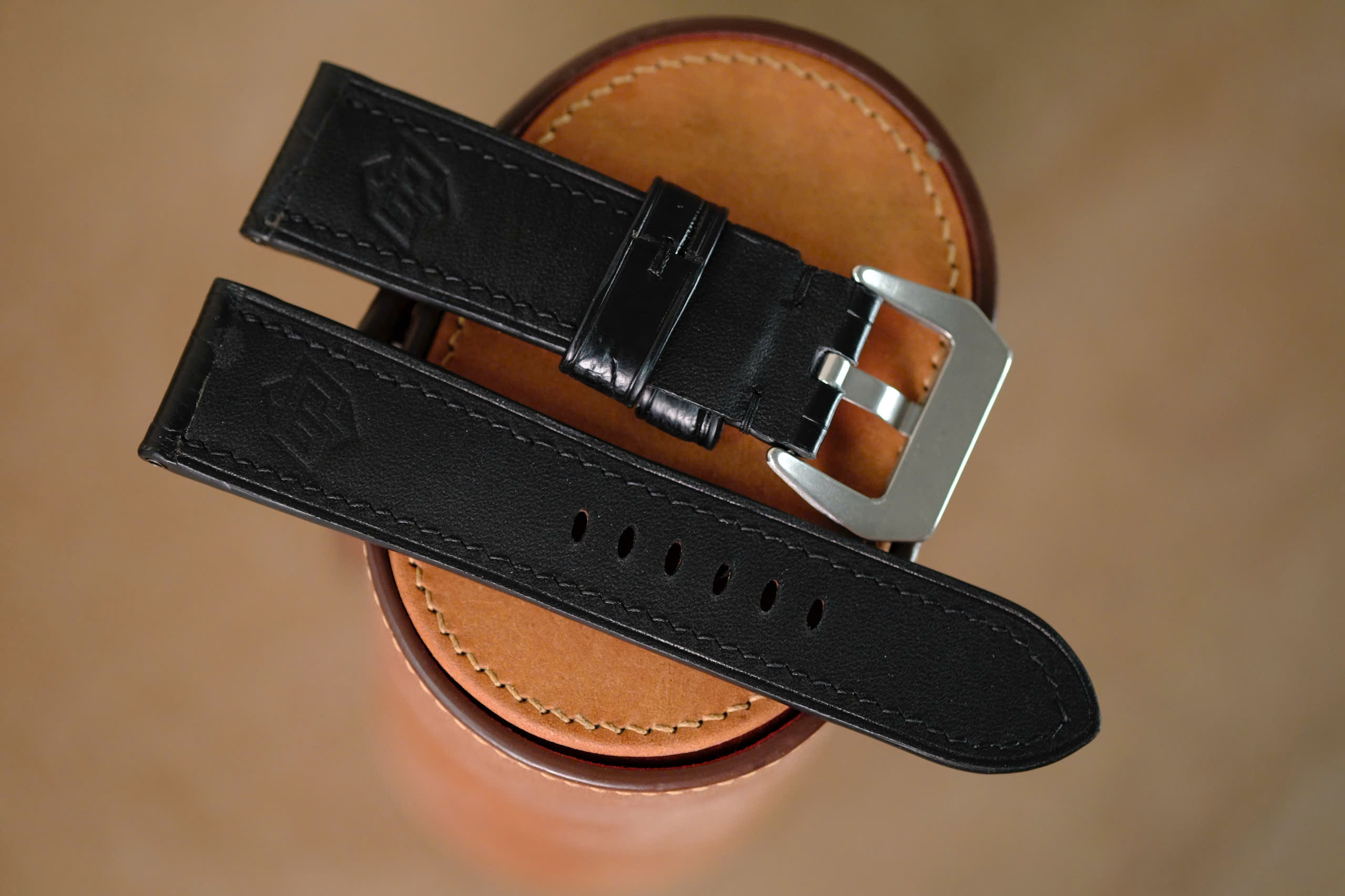 Handmade Black Crocodiles strap for Panerai - Image 5