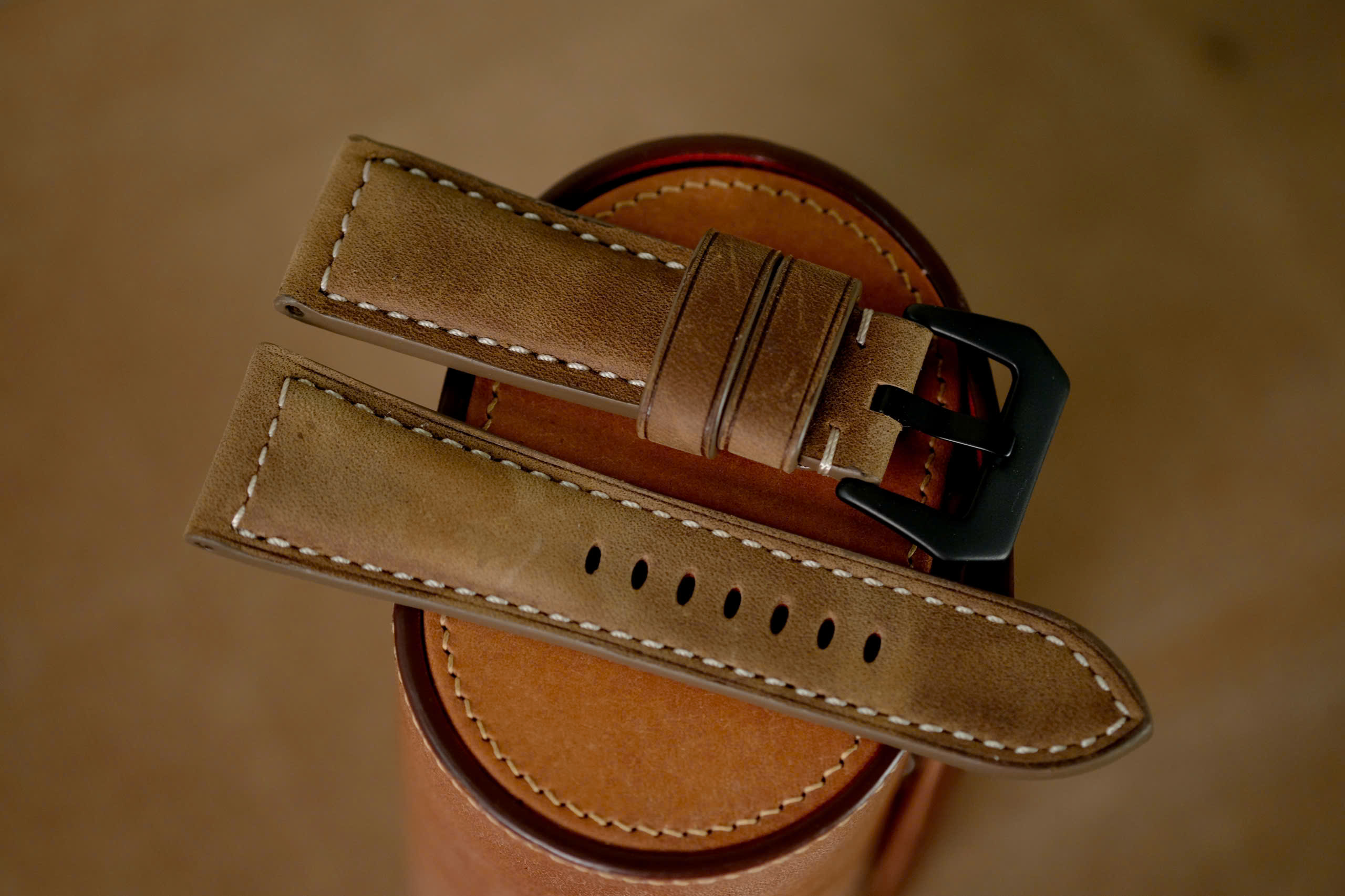Handmade Panerai strap brown color size 24