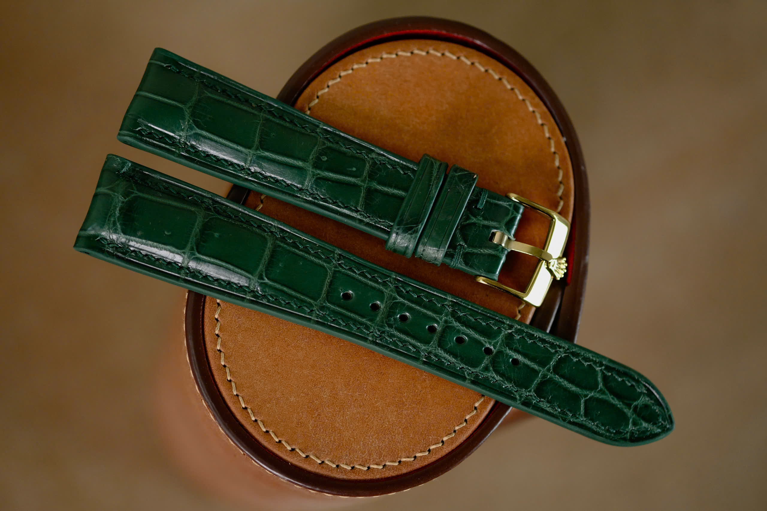 Handmade green strap for Rolex