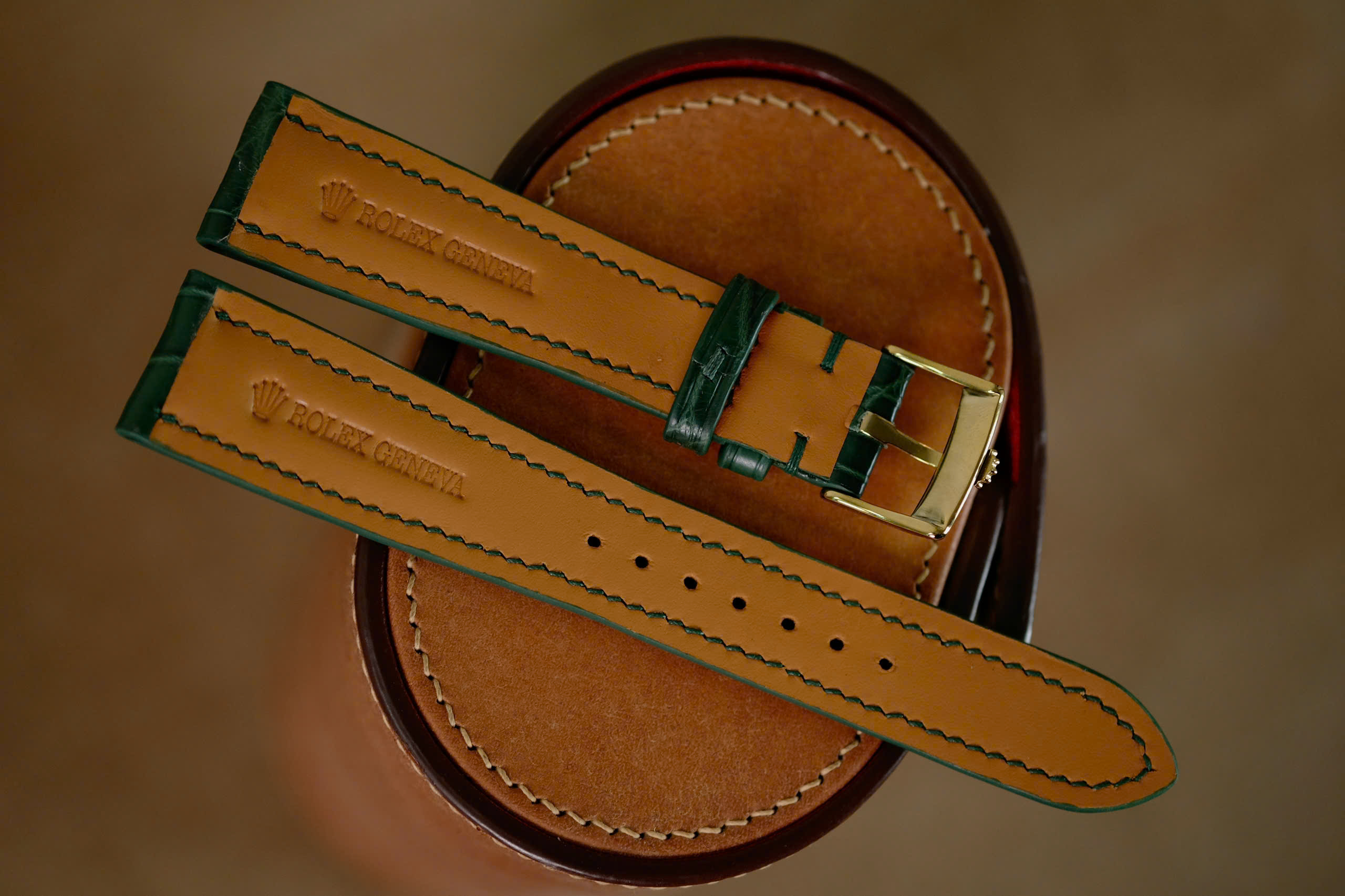 Handmade green strap for Rolex - Image 4