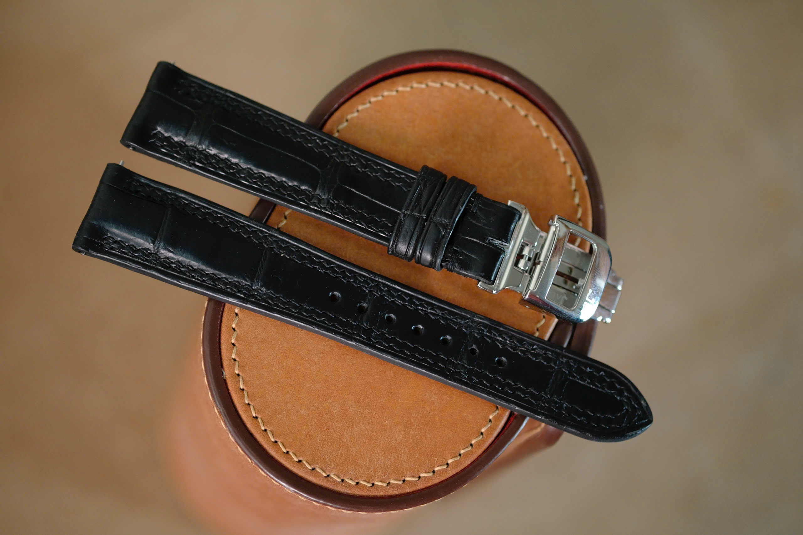 Handmade Black Crocodiles strap for JLC Jaeger Lecoultre with clasp