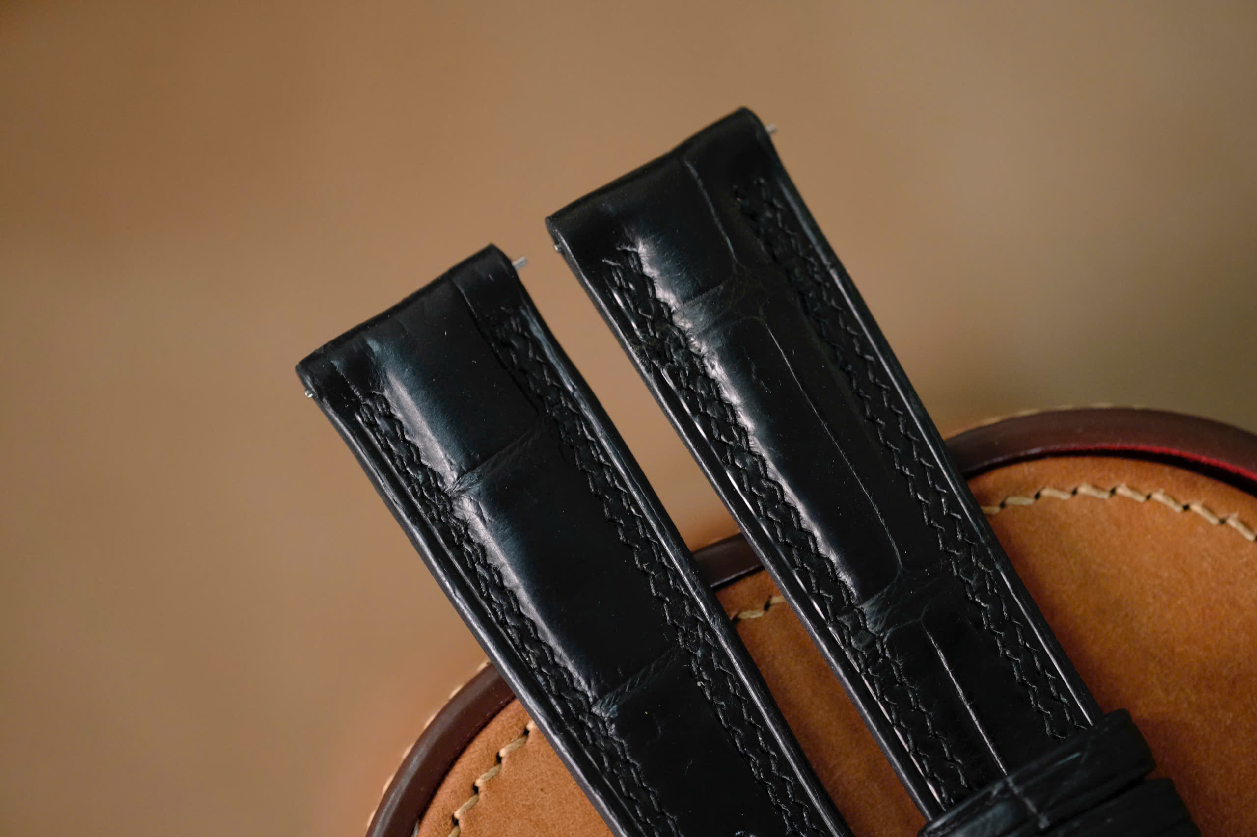 Handmade Black Crocodiles strap for JLC Jaeger Lecoultre with clasp - Image 3