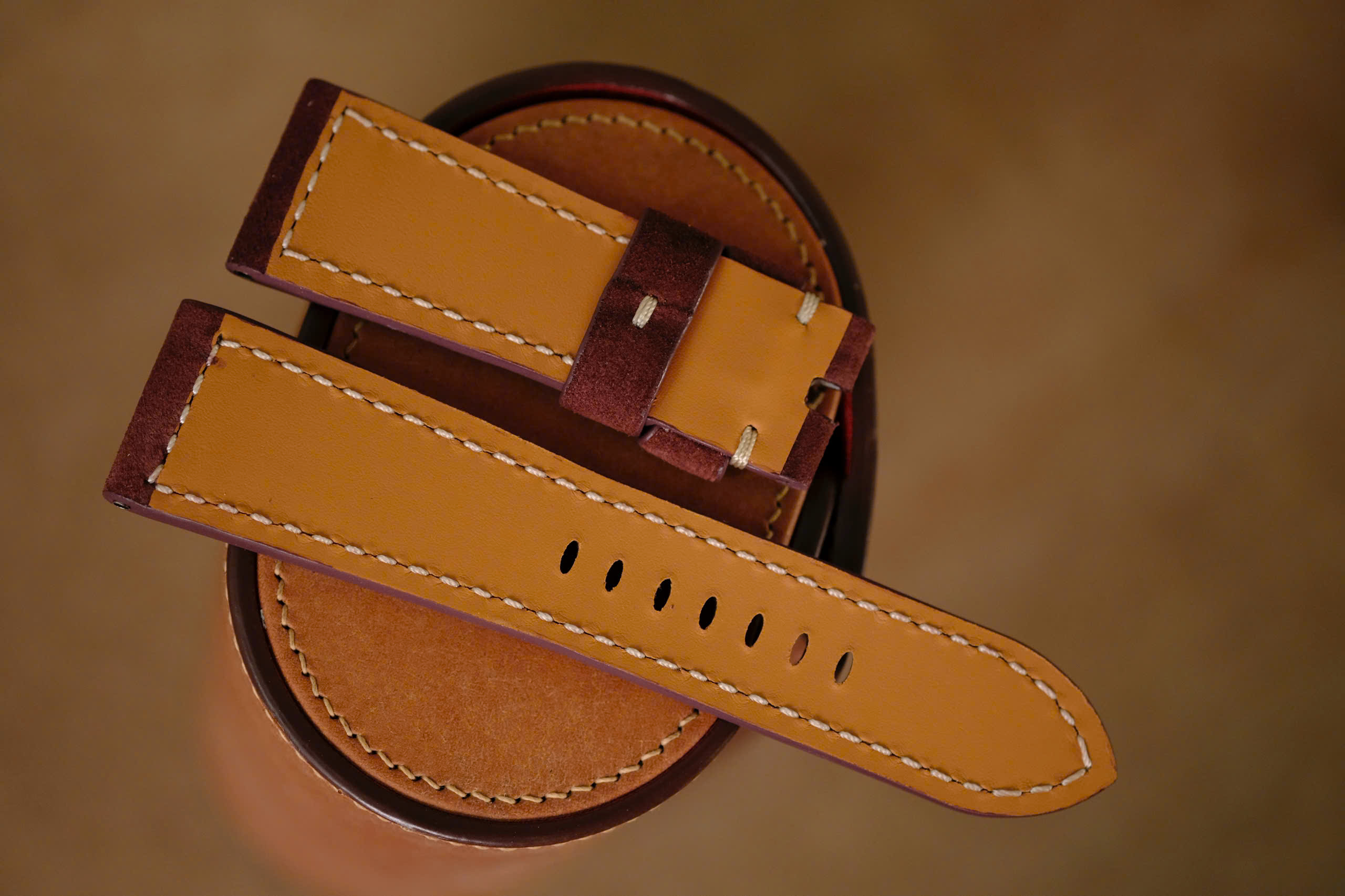 Handmade bordeaux Suede strap for Panerai - Image 6