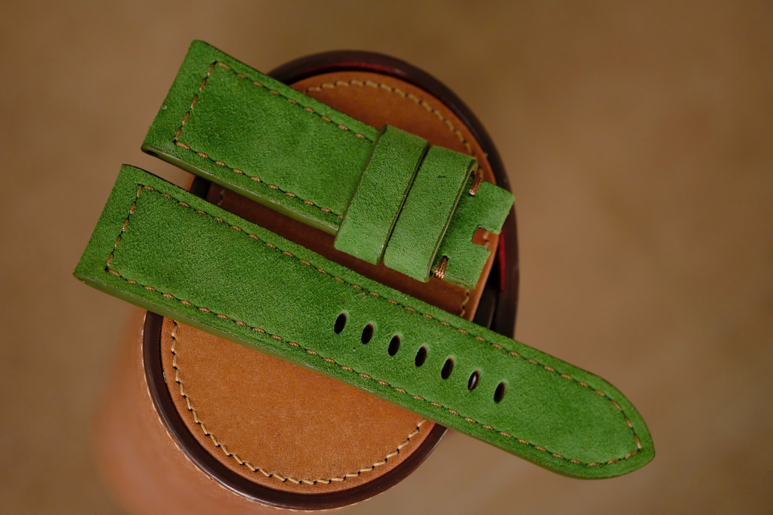 Handmade green Suede strap for Panerai