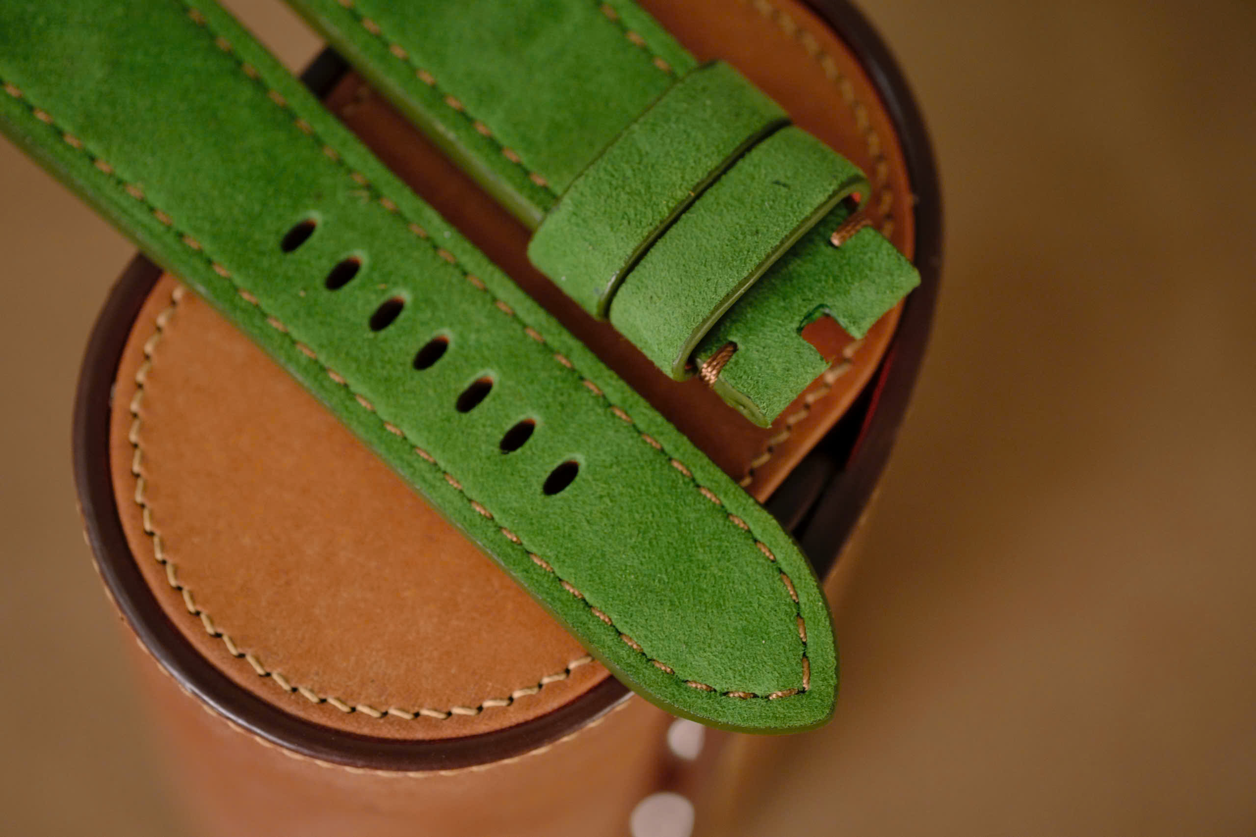 Handmade green Suede strap for Panerai - Image 4