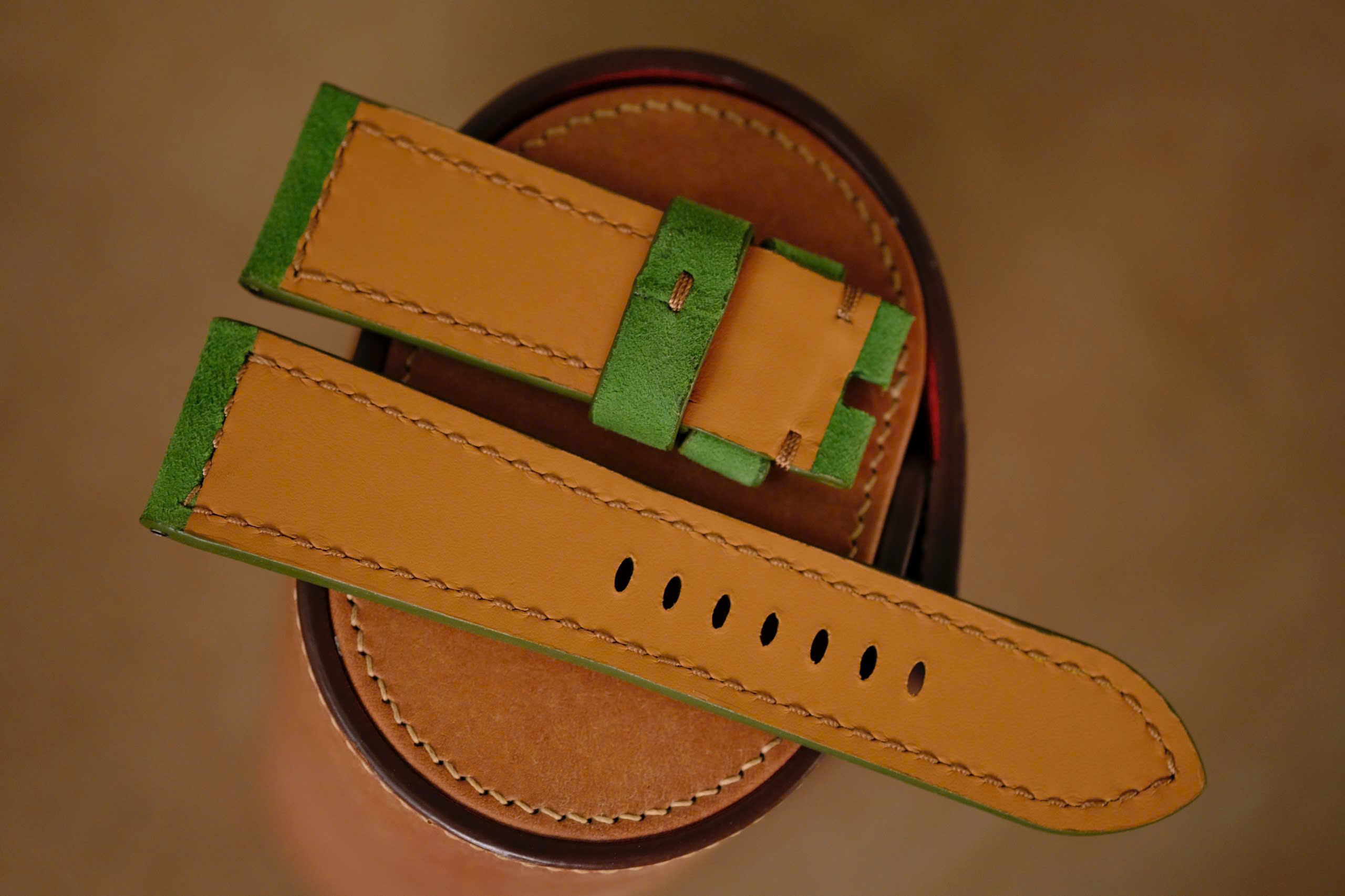 Handmade green Suede strap for Panerai - Image 6