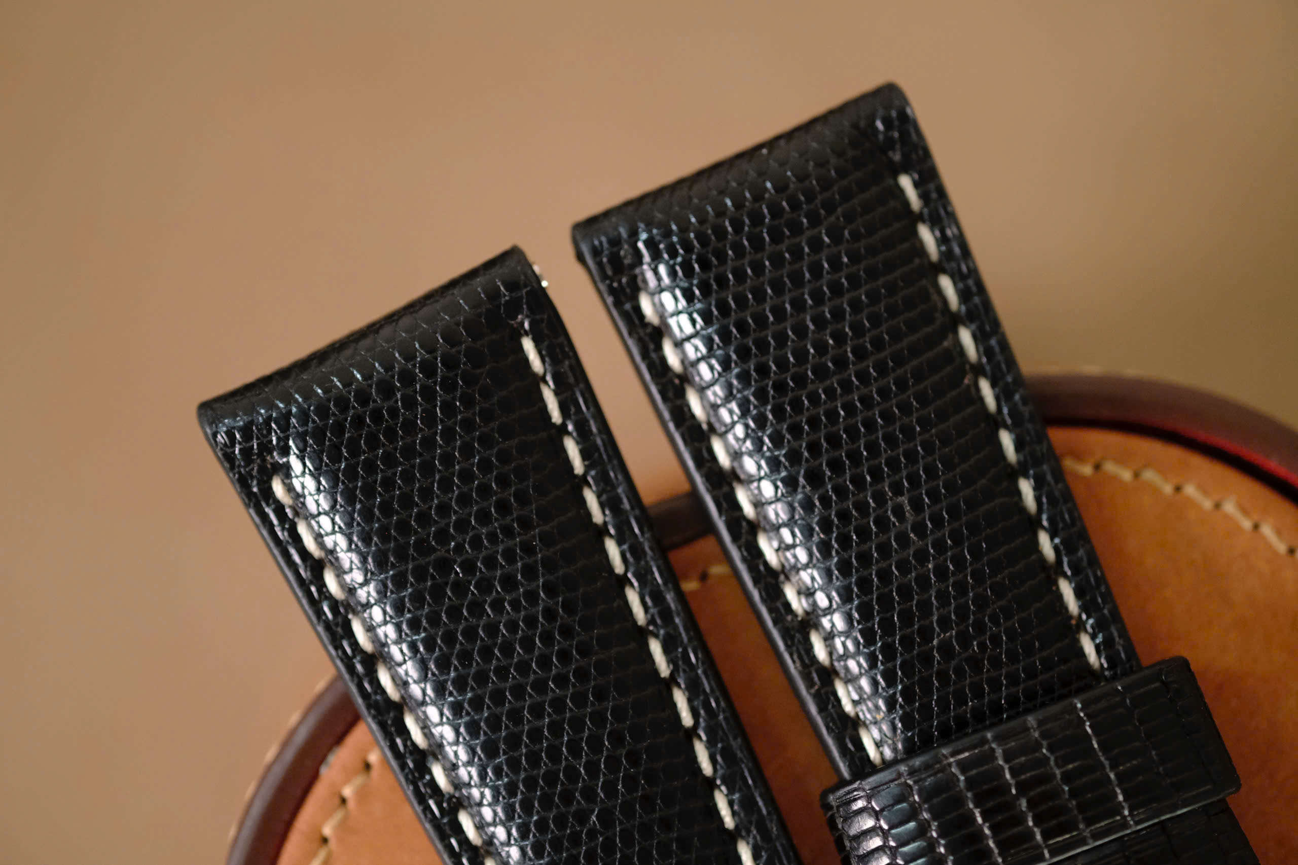 Handmade Lizard strap for Panerai black color - Image 3