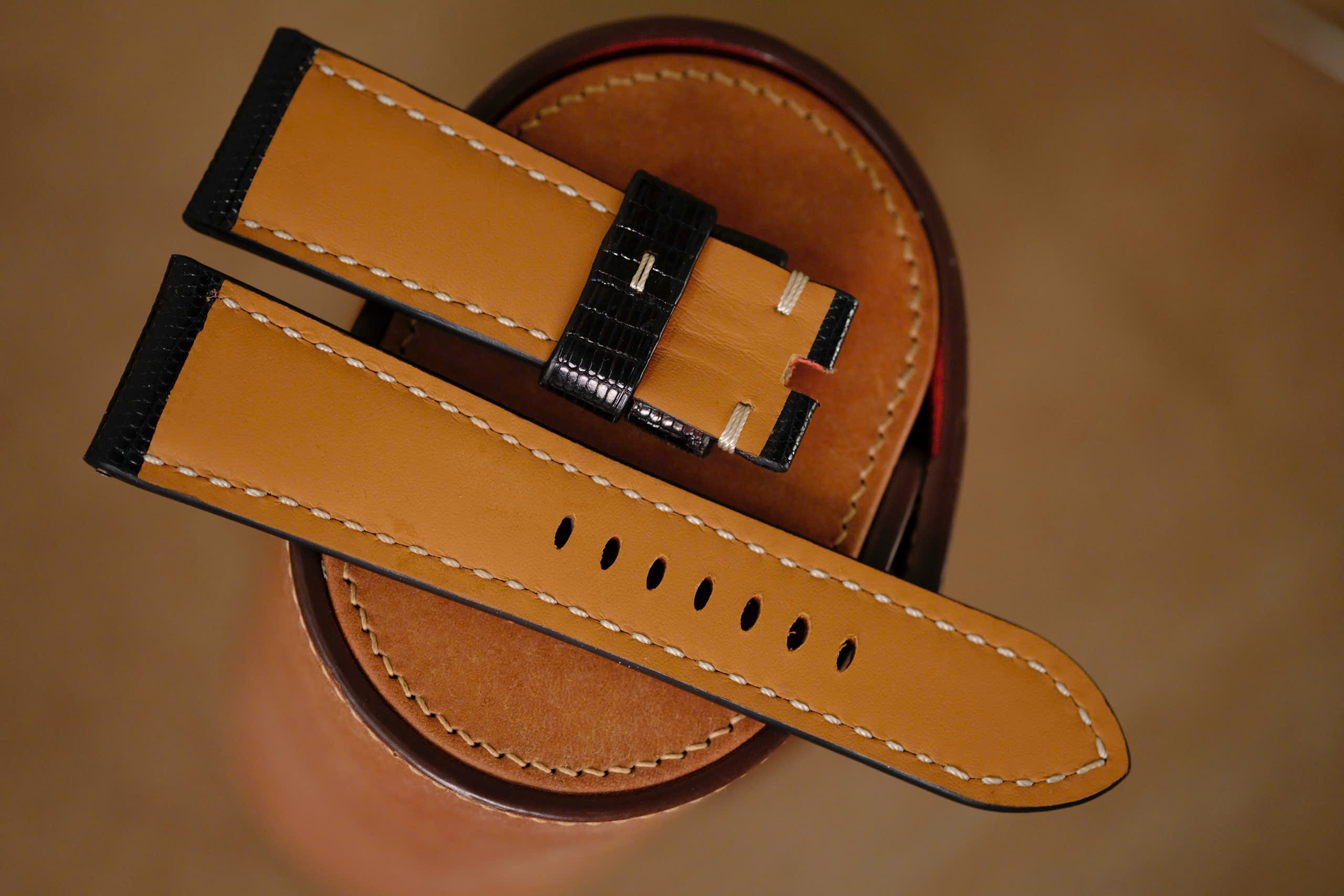 Handmade Lizard strap for Panerai black color - Image 6