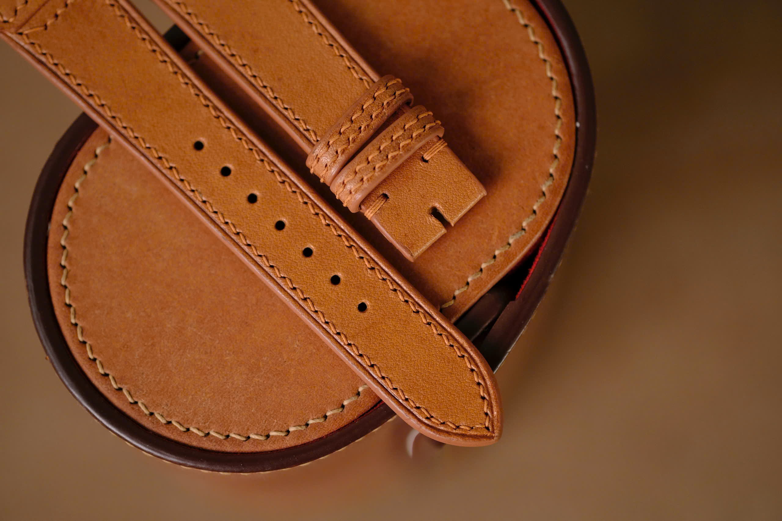 Handmade light brown Buttero strap for JLC Jaeger Lecoultre - Image 4