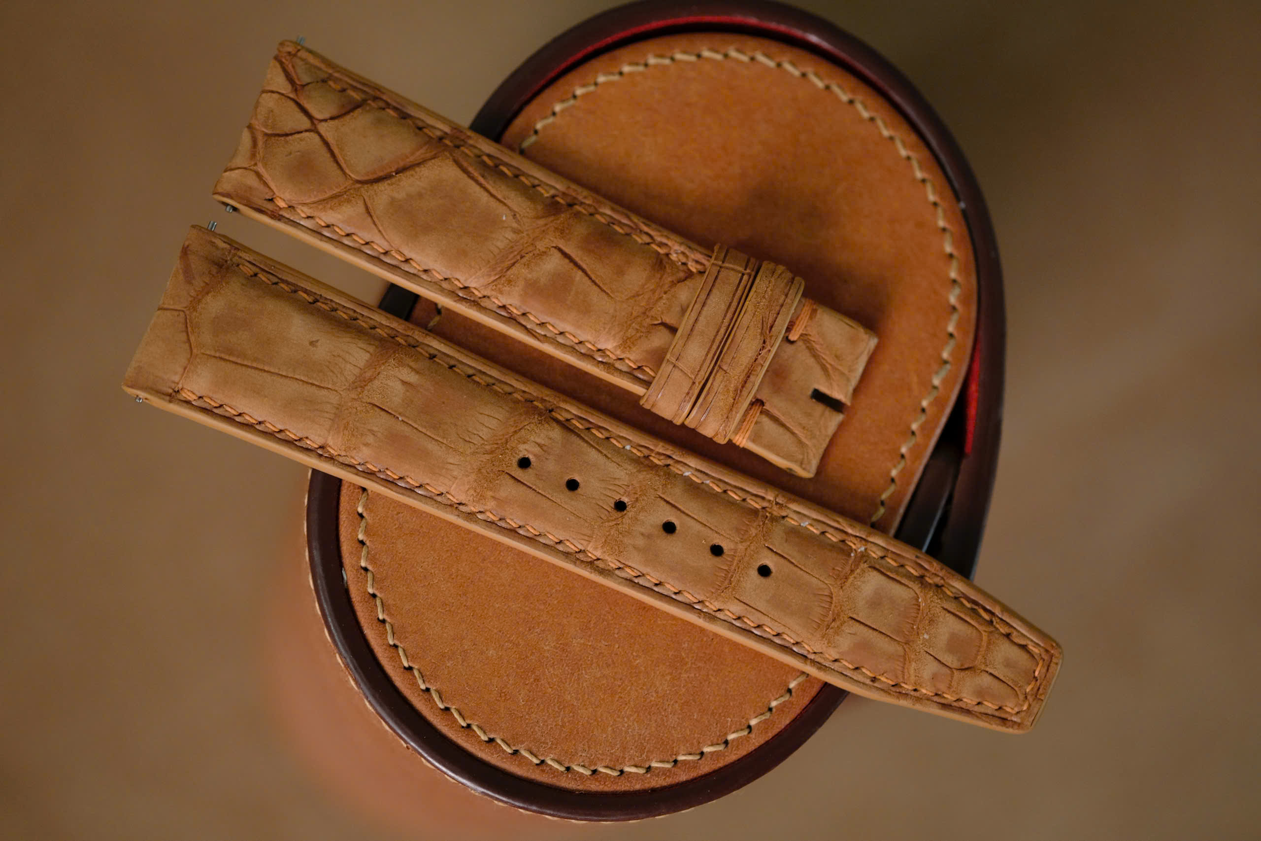Handmade brown nubuck strap for IWC