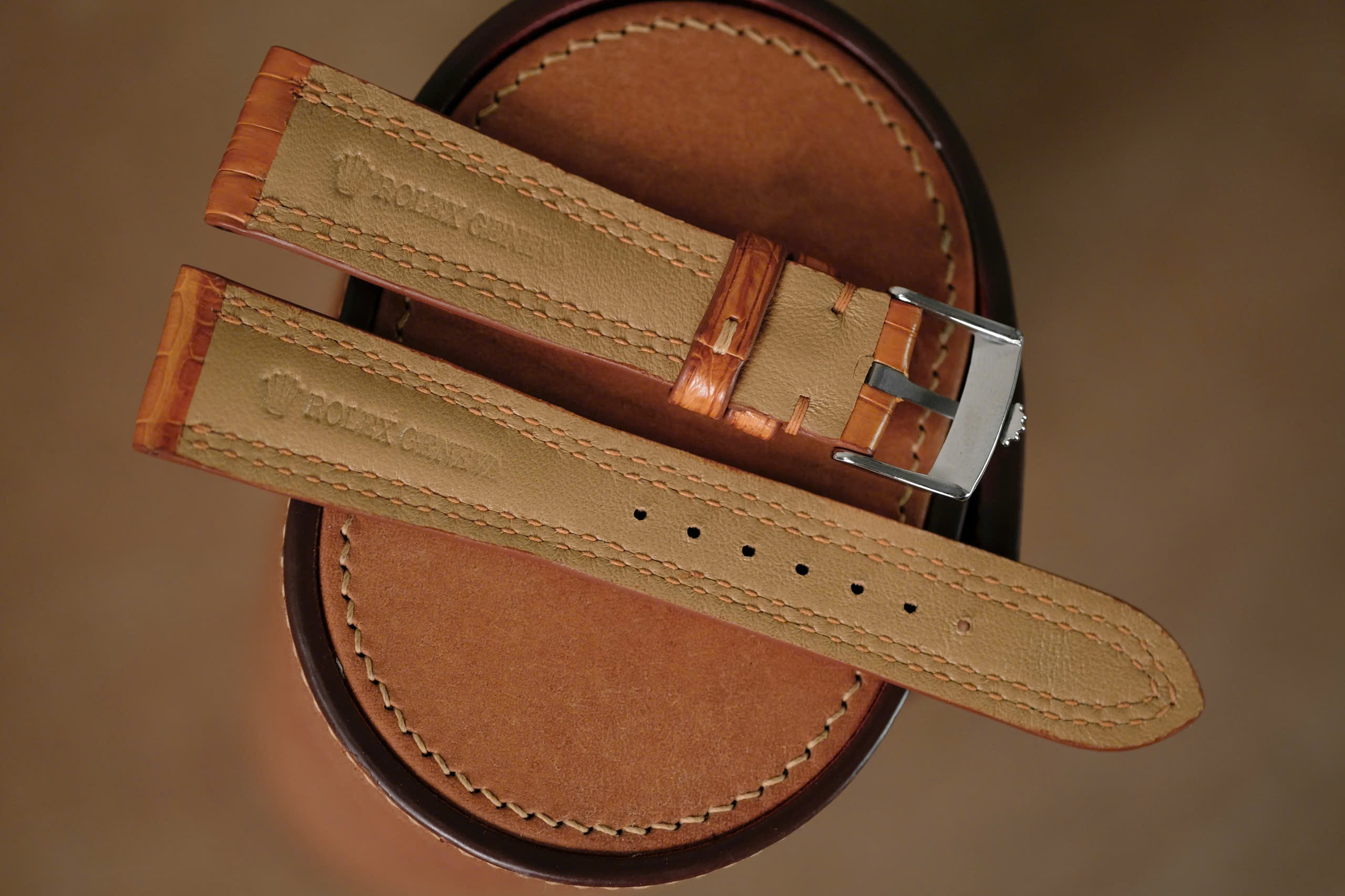 Handmade light brown strap for Rolex - Image 6