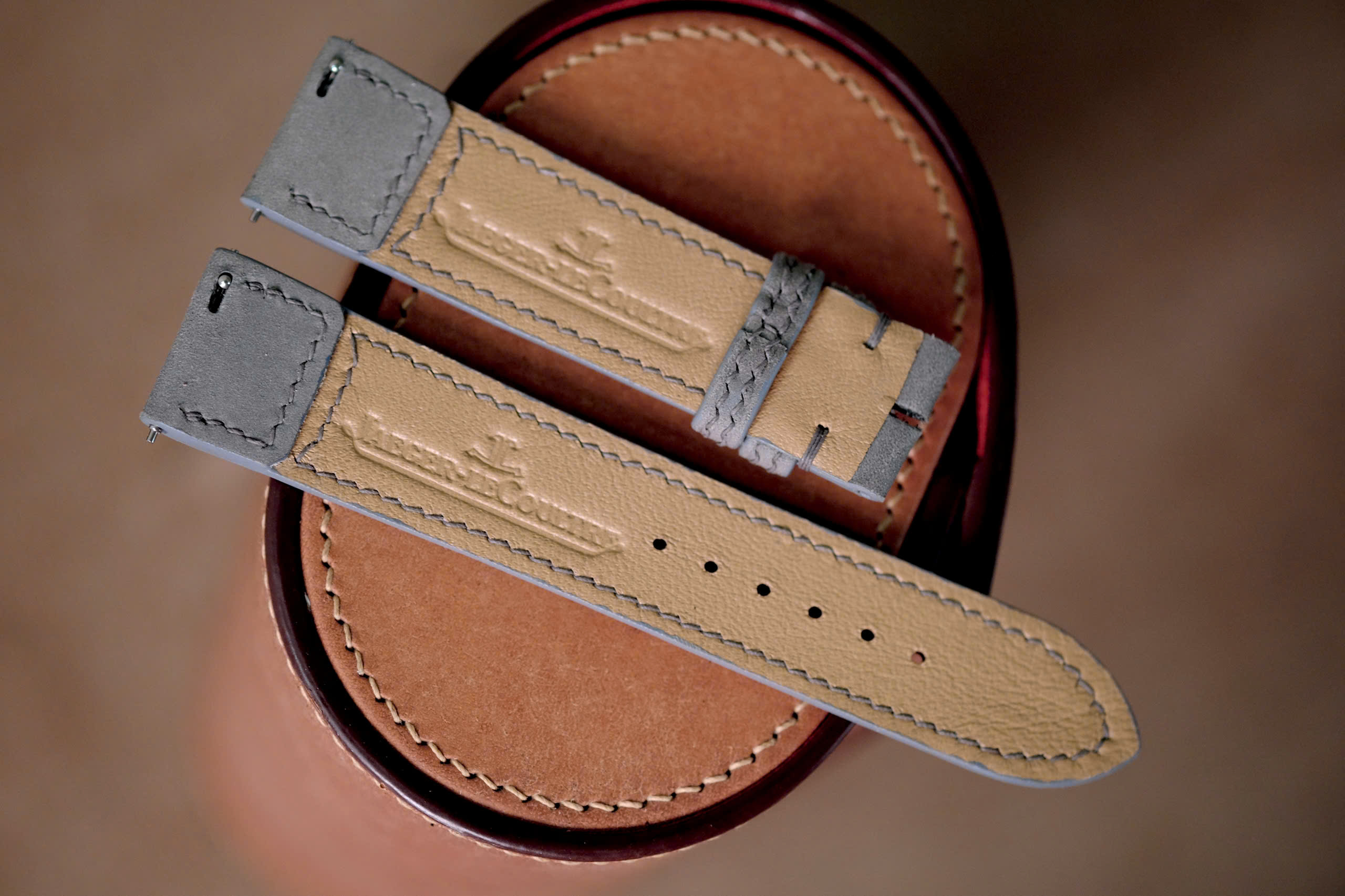 Handmade gray Suede strap for JLC Jaeger Lecoultre - Image 3