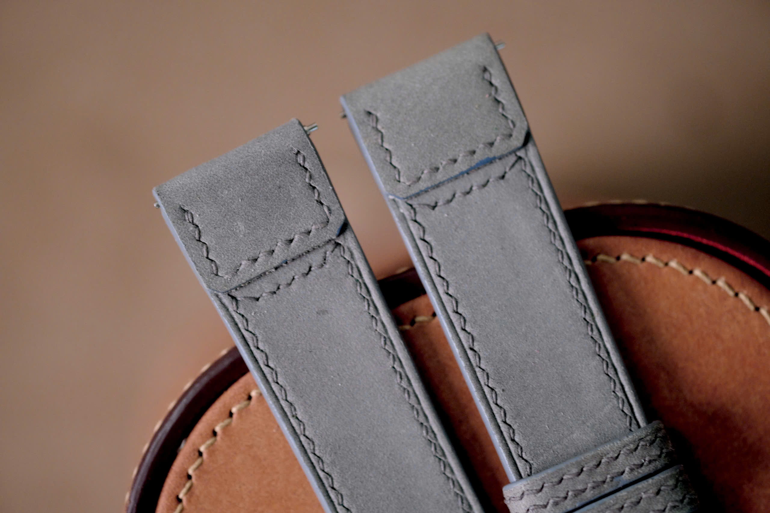 Handmade gray Suede strap for JLC Jaeger Lecoultre