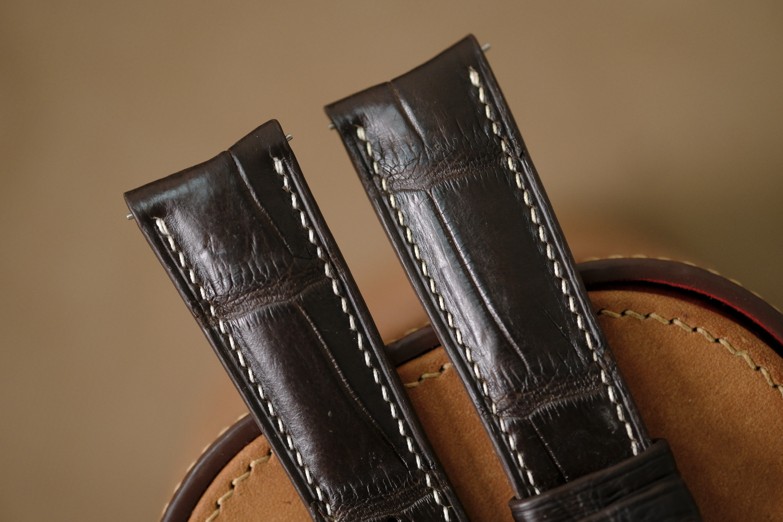 Handmade dark brown strap for Longines with clasp - Image 4