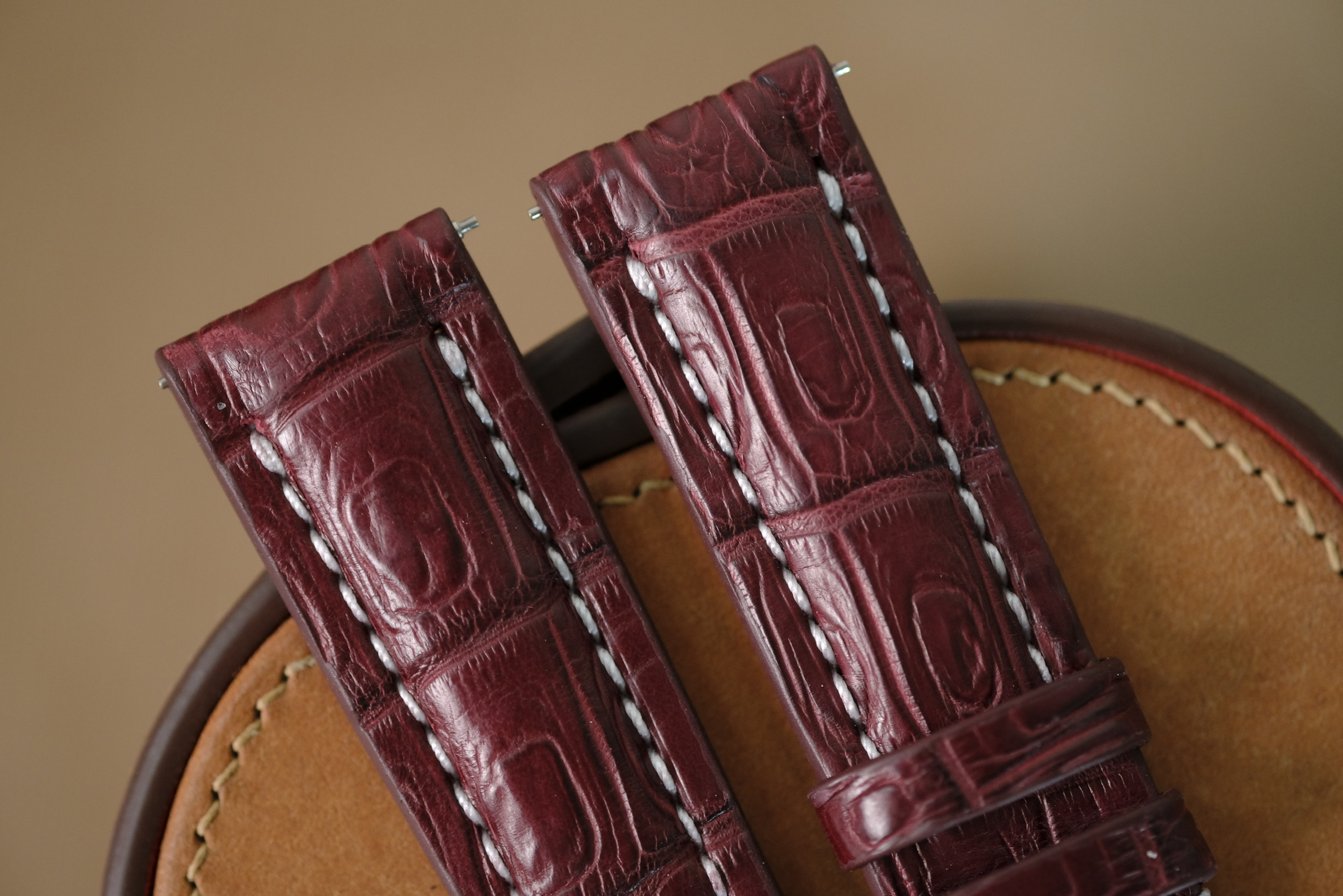 Handmade red bordeaux strap for Breitling - Image 3