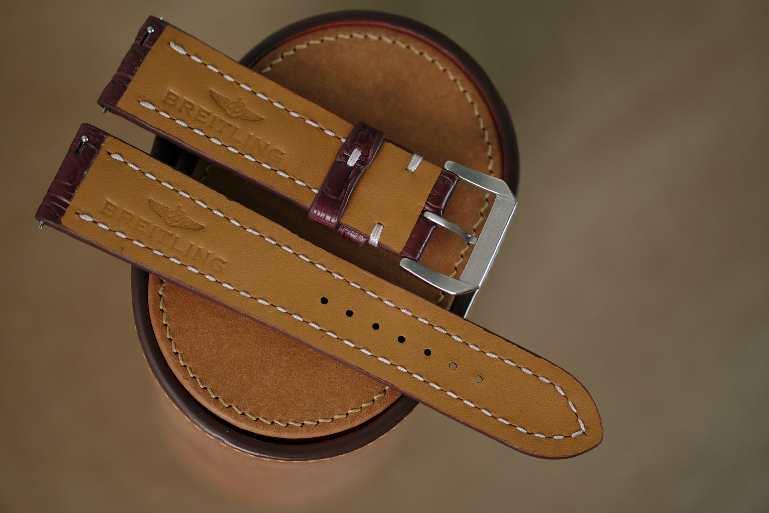 Handmade red bordeaux strap for Breitling - Image 5