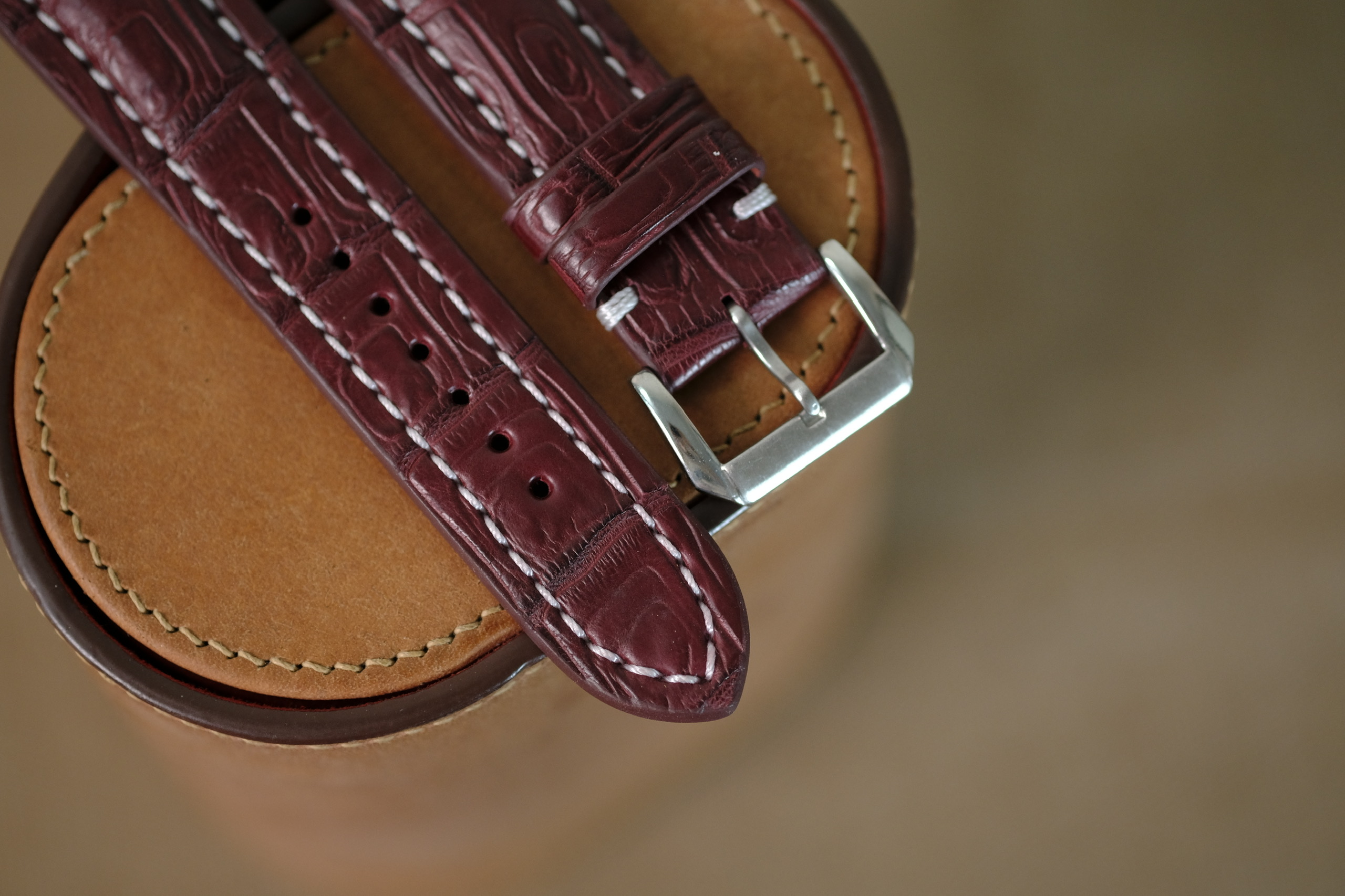 Handmade red bordeaux strap for Breitling - Image 6