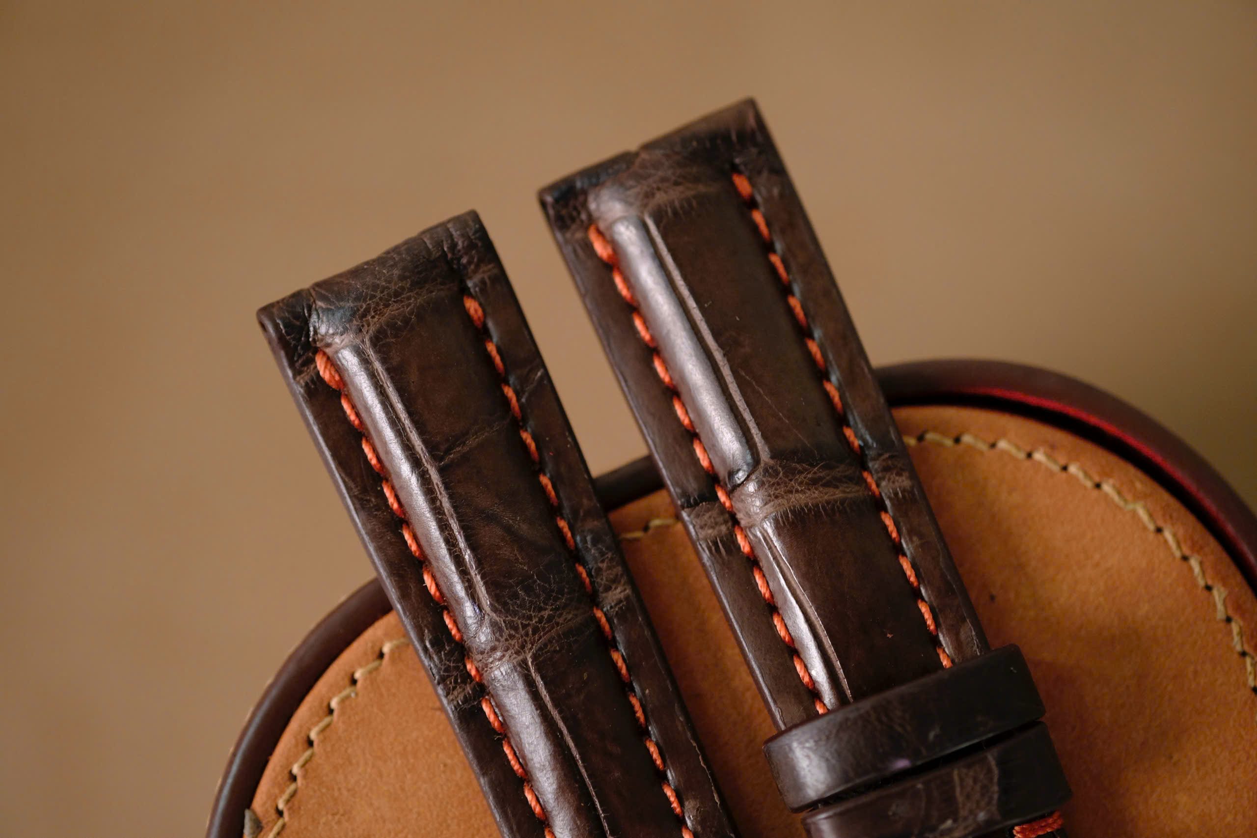 Handmade dark brown strap for Breitling with buckle - Image 4