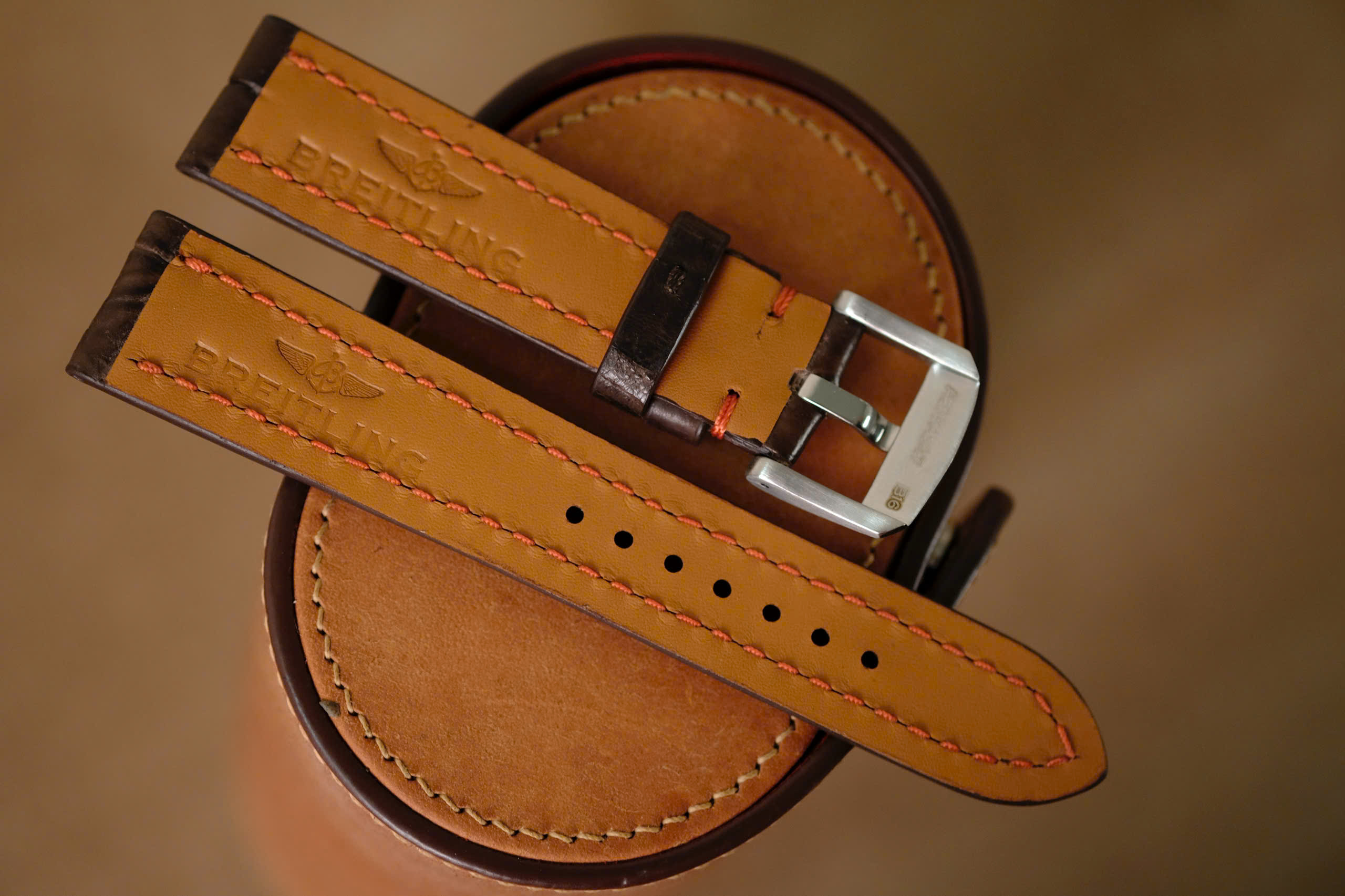 Handmade dark brown strap for Breitling with buckle - Image 6