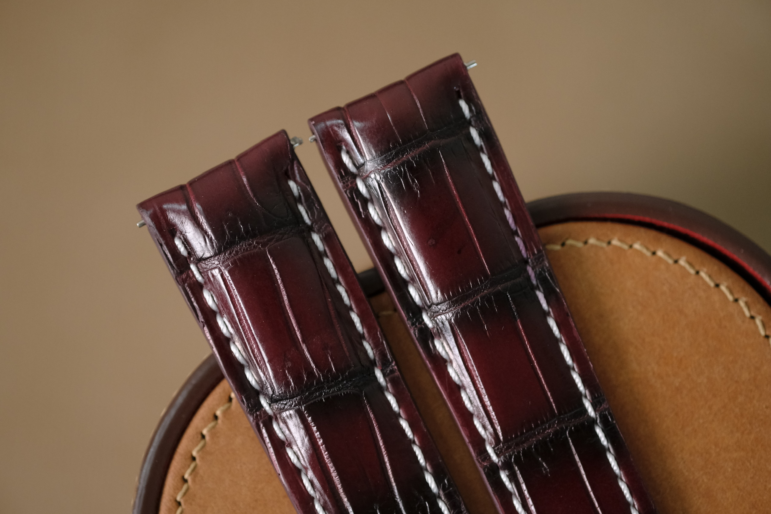 Handmade red bordeaux strap for Breitling for deployant - Image 4