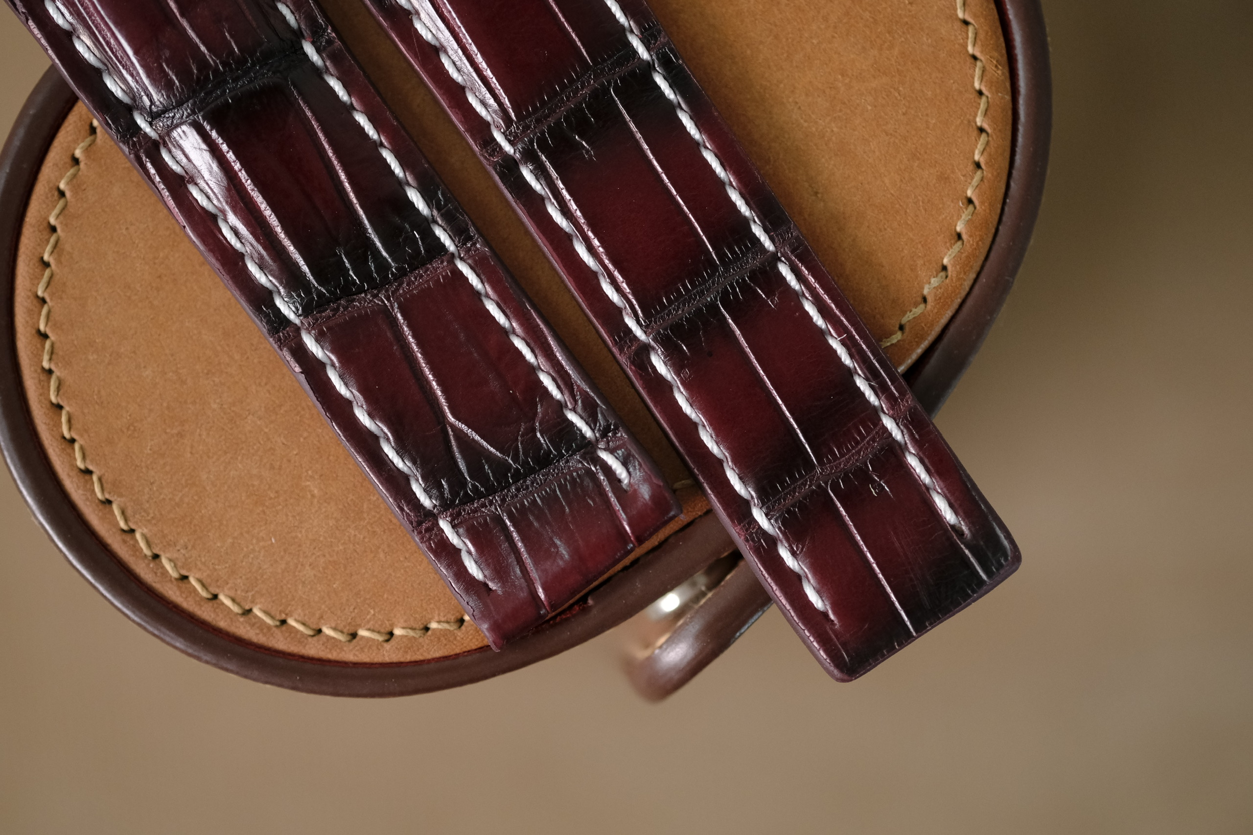 Handmade red bordeaux strap for Breitling for deployant - Image 3