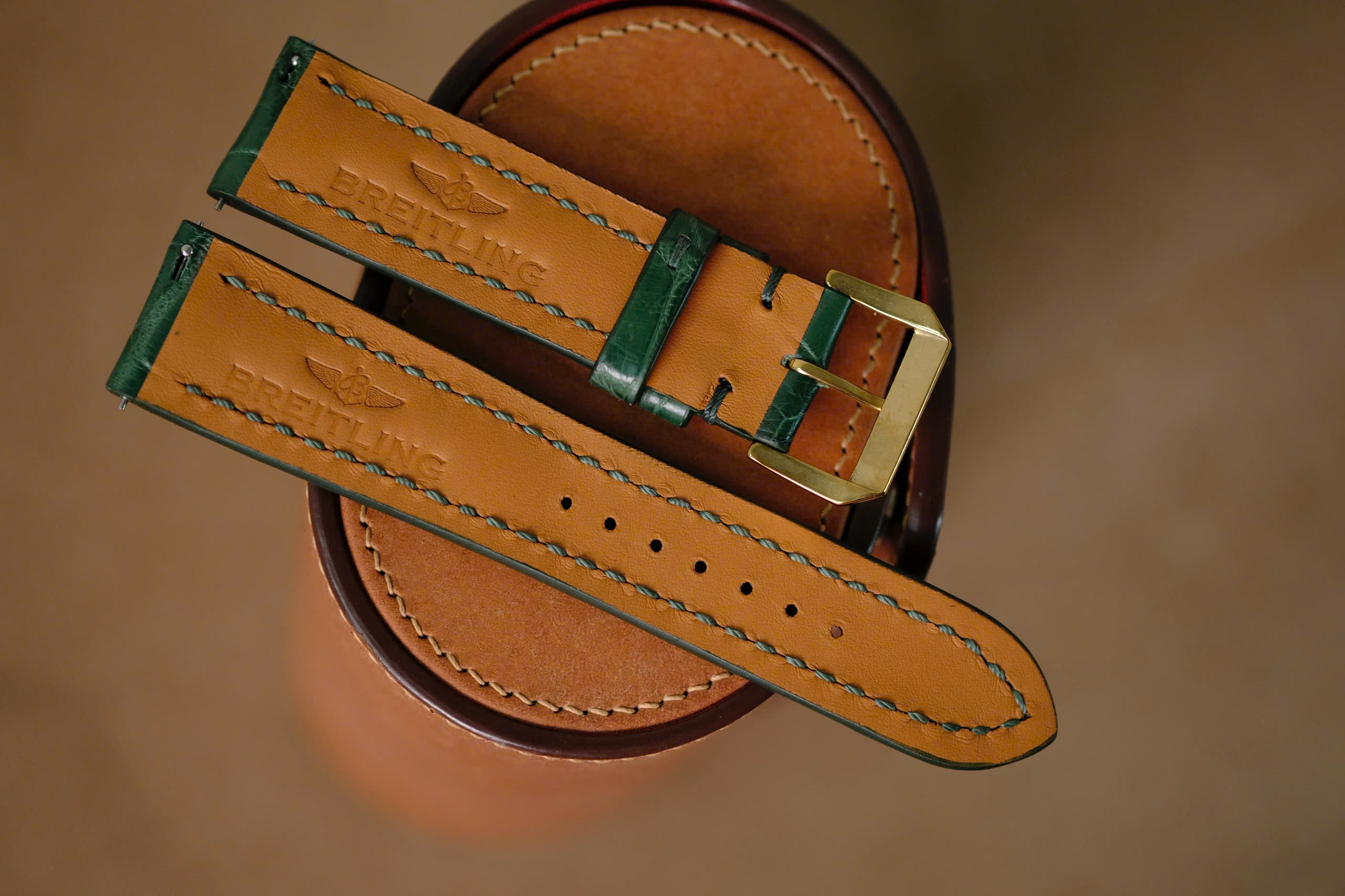 Handmade green strap for Breitling - Image 4