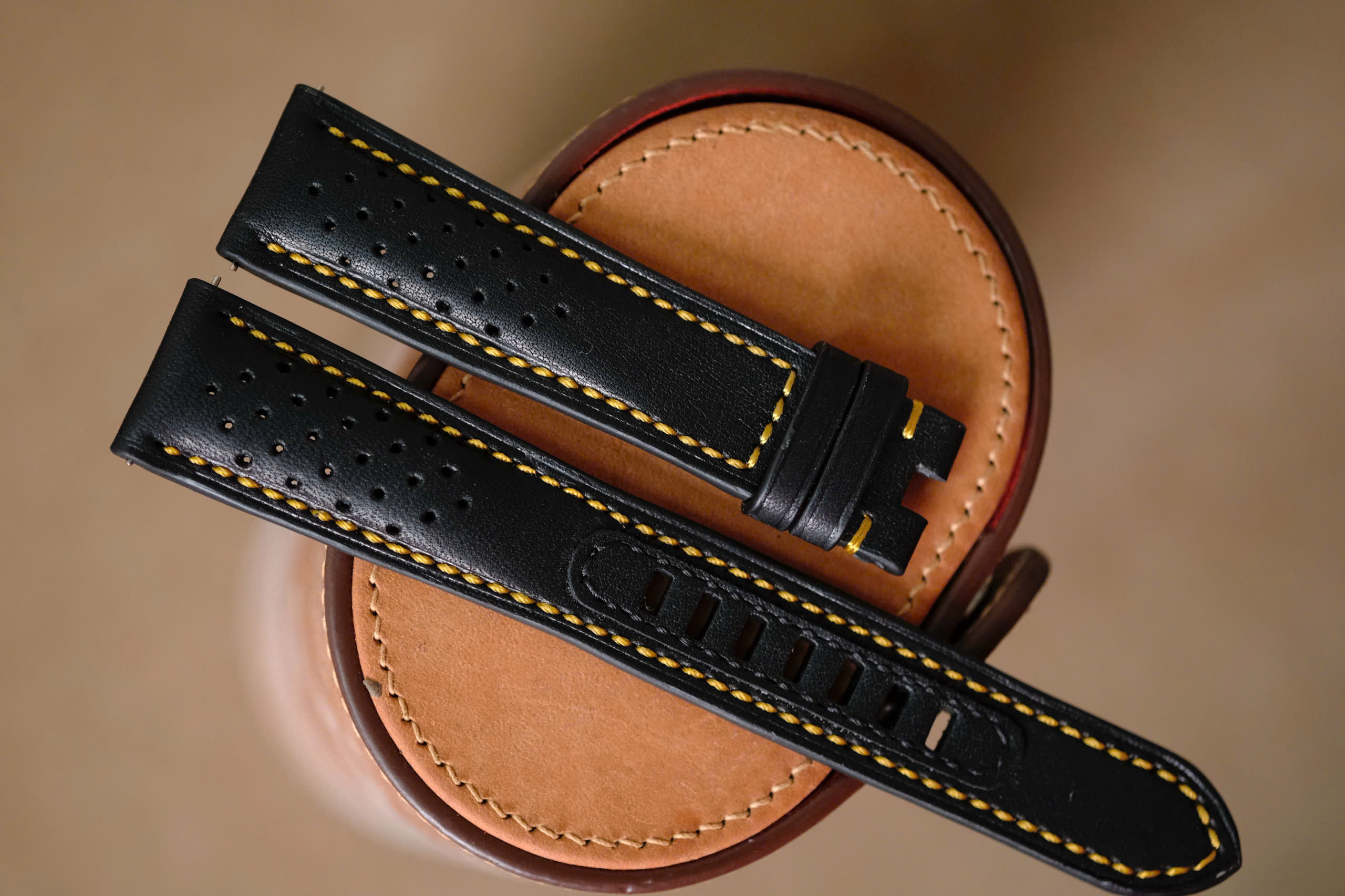 Handmade black strap for Omega Dark side of the moon
